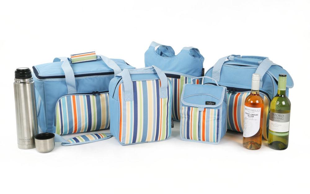 Greenfield Collection Sky Blue 30 Litre Foldable Family Cool Bag - The Greenfield Collection