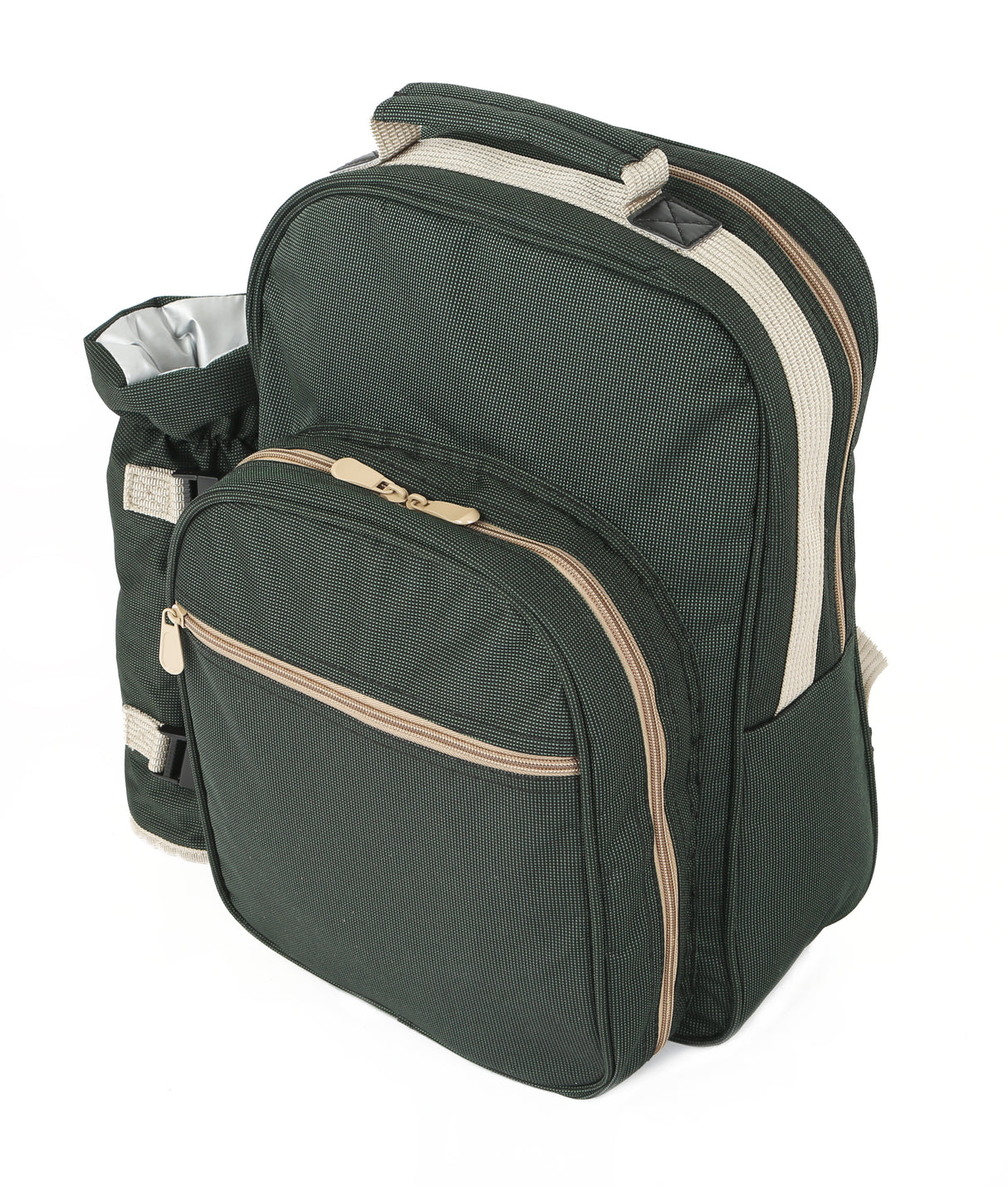 Greenfield Collection Luxury Forest Green Picnic Backpack Hamper for Two People - The Greenfield Collection