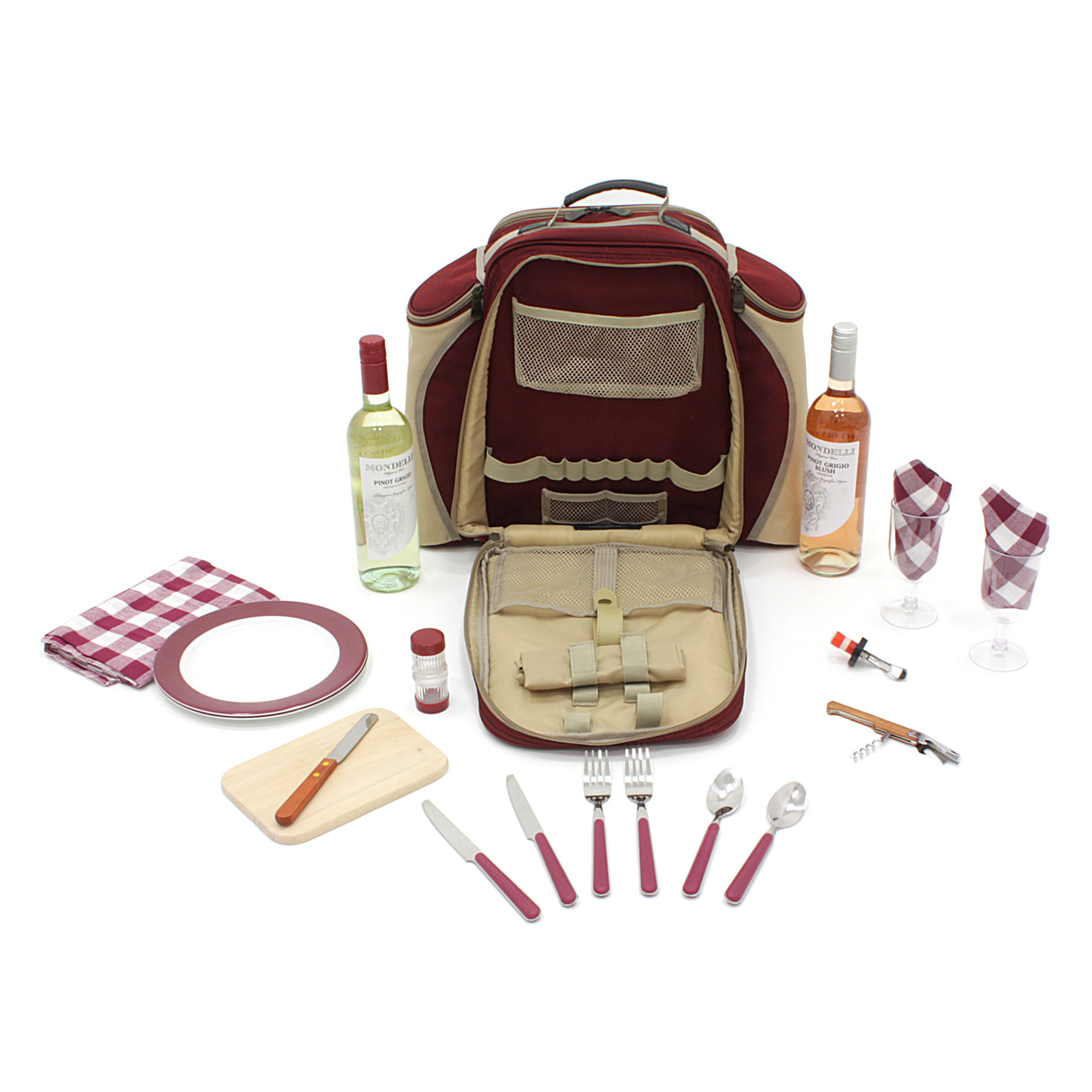 Greenfield Collection Deluxe Picnic Backpack Hamper for Two People with Matching Picnic Blanket - The Greenfield Collection