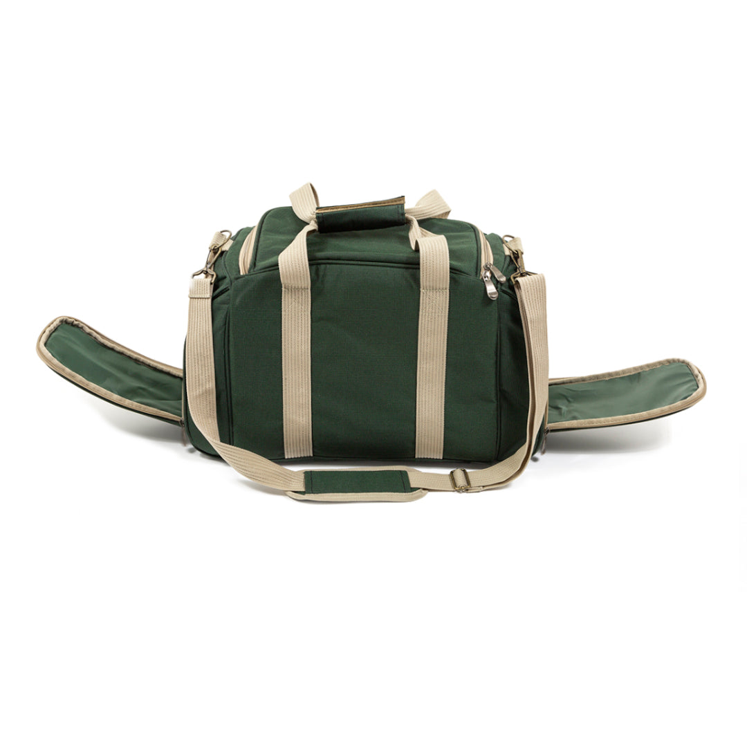 Greenfield Collection Deluxe Four Person Picnic Holdall in Forest Green - The Greenfield Collection