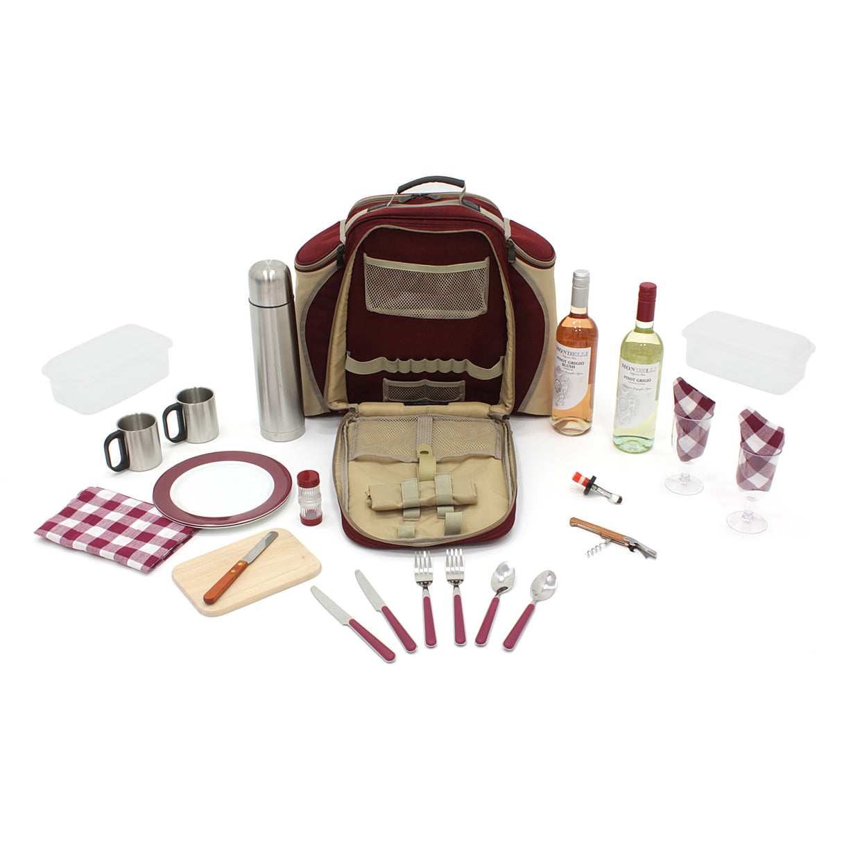 Greenfield Collection Super Deluxe Picnic Backpack Hamper for Two People with Matching Picnic Blanket - The Greenfield Collection