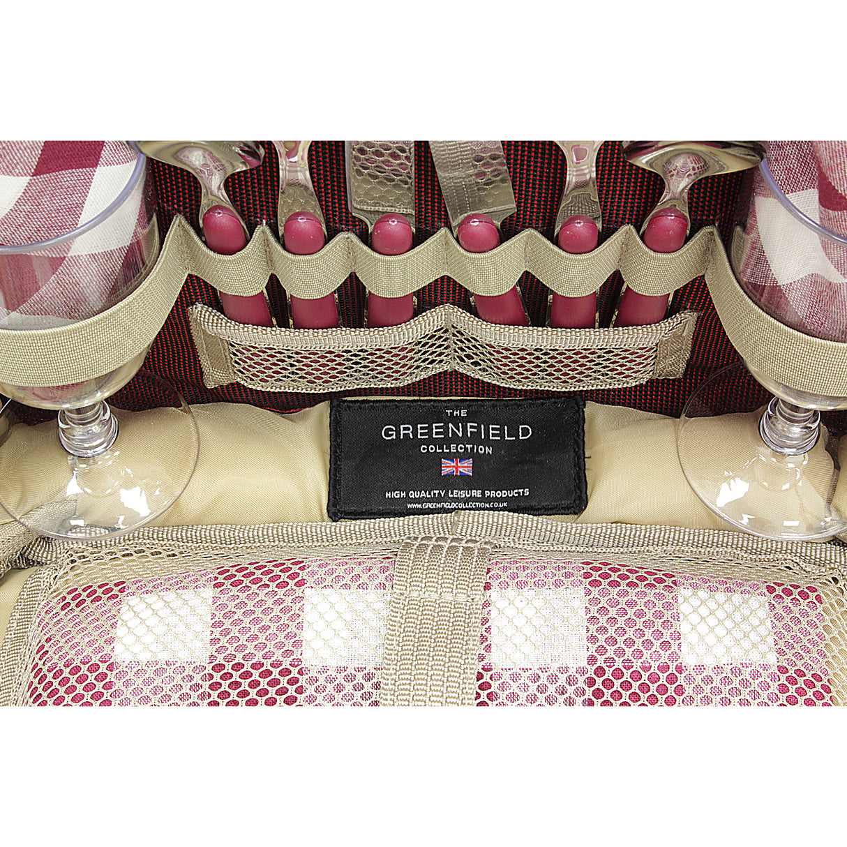 Greenfield Collection Super Deluxe Picnic Backpack Hamper for Two People with Matching Picnic Blanket - The Greenfield Collection