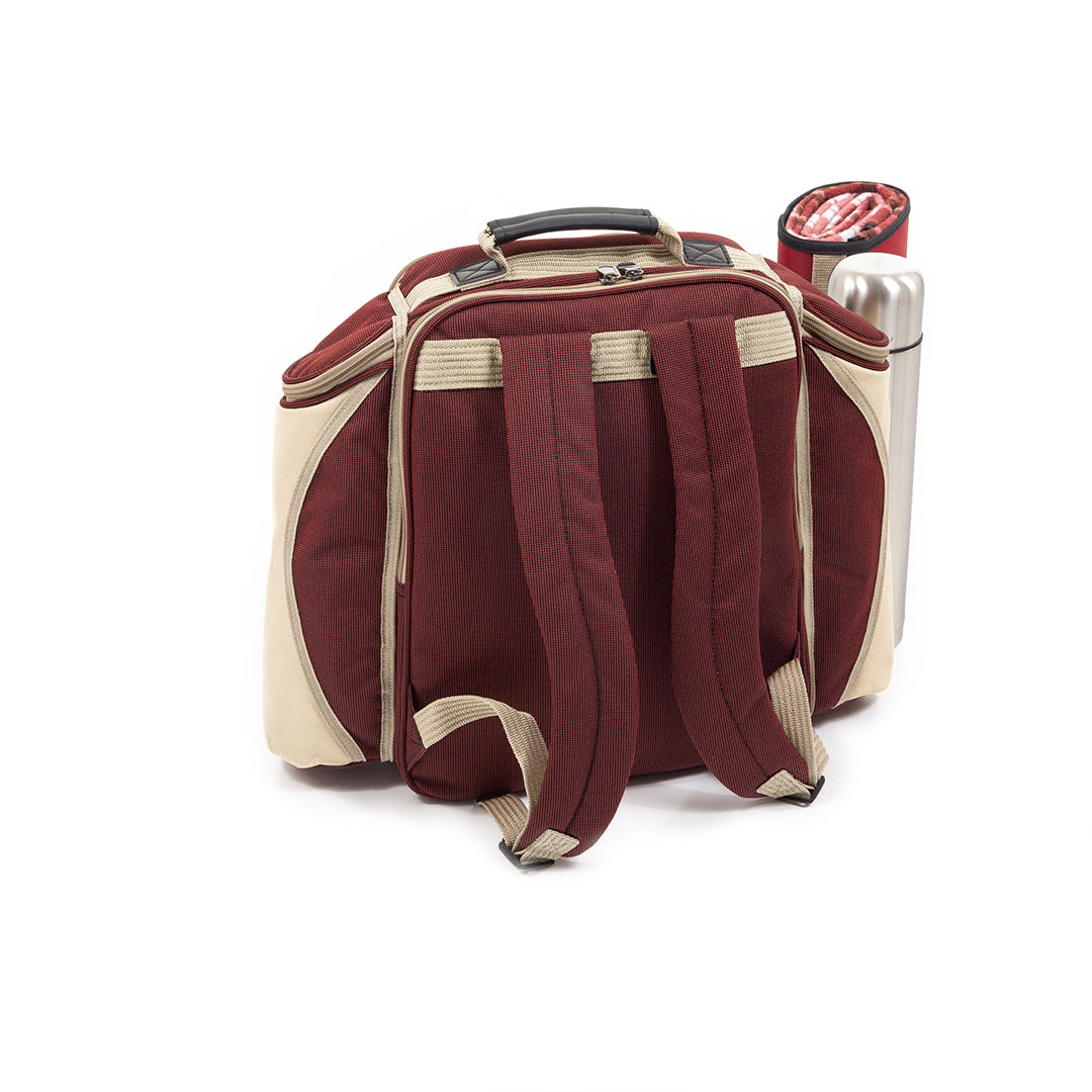 Greenfield Collection Super Deluxe Picnic Backpack Hamper for Two People with Matching Picnic Blanket - The Greenfield Collection