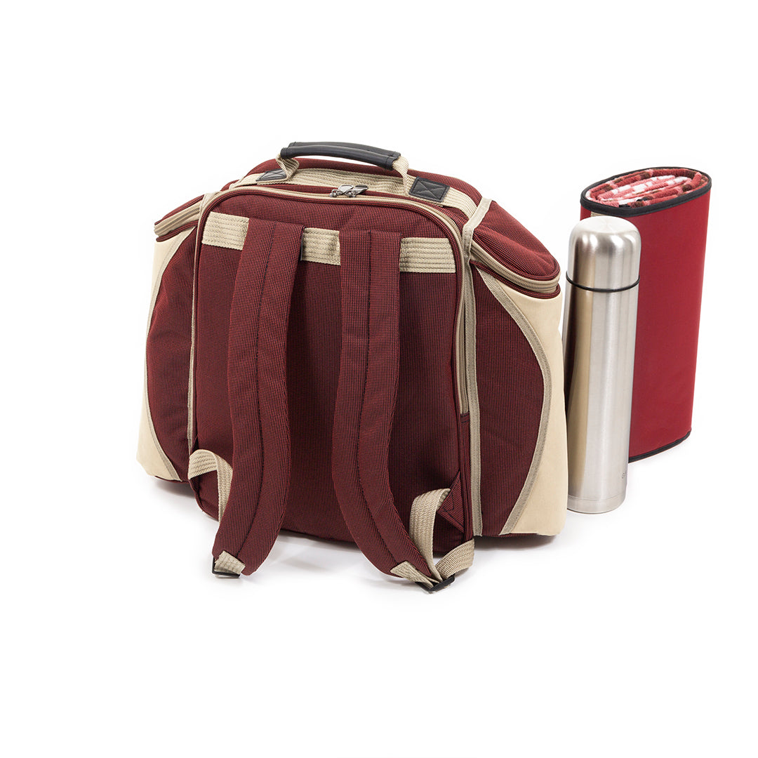 Greenfield Collection Super Deluxe Picnic Backpack Hamper for Two People with Matching Picnic Blanket - The Greenfield Collection