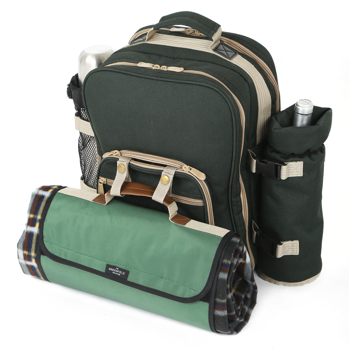 Greenfield Collection Super Deluxe Picnic Backpack Hamper for Two People - The Greenfield Collection