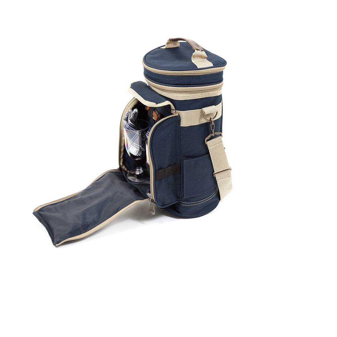 Greenfield Collection Contour Admiral Blue Wine Cooler Bag for Two People - The Greenfield Collection