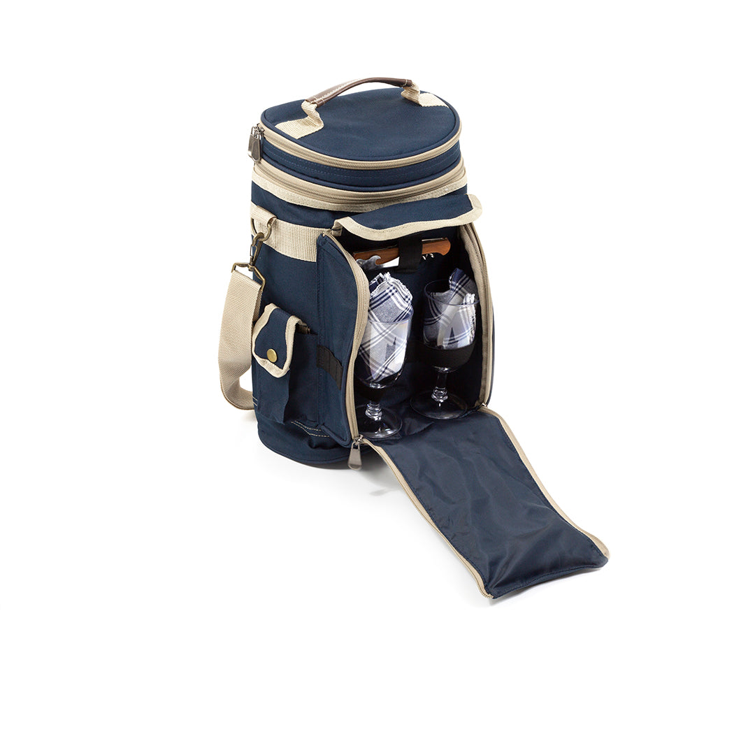 Greenfield Collection Contour Admiral Blue Wine Cooler Bag for Two People - The Greenfield Collection