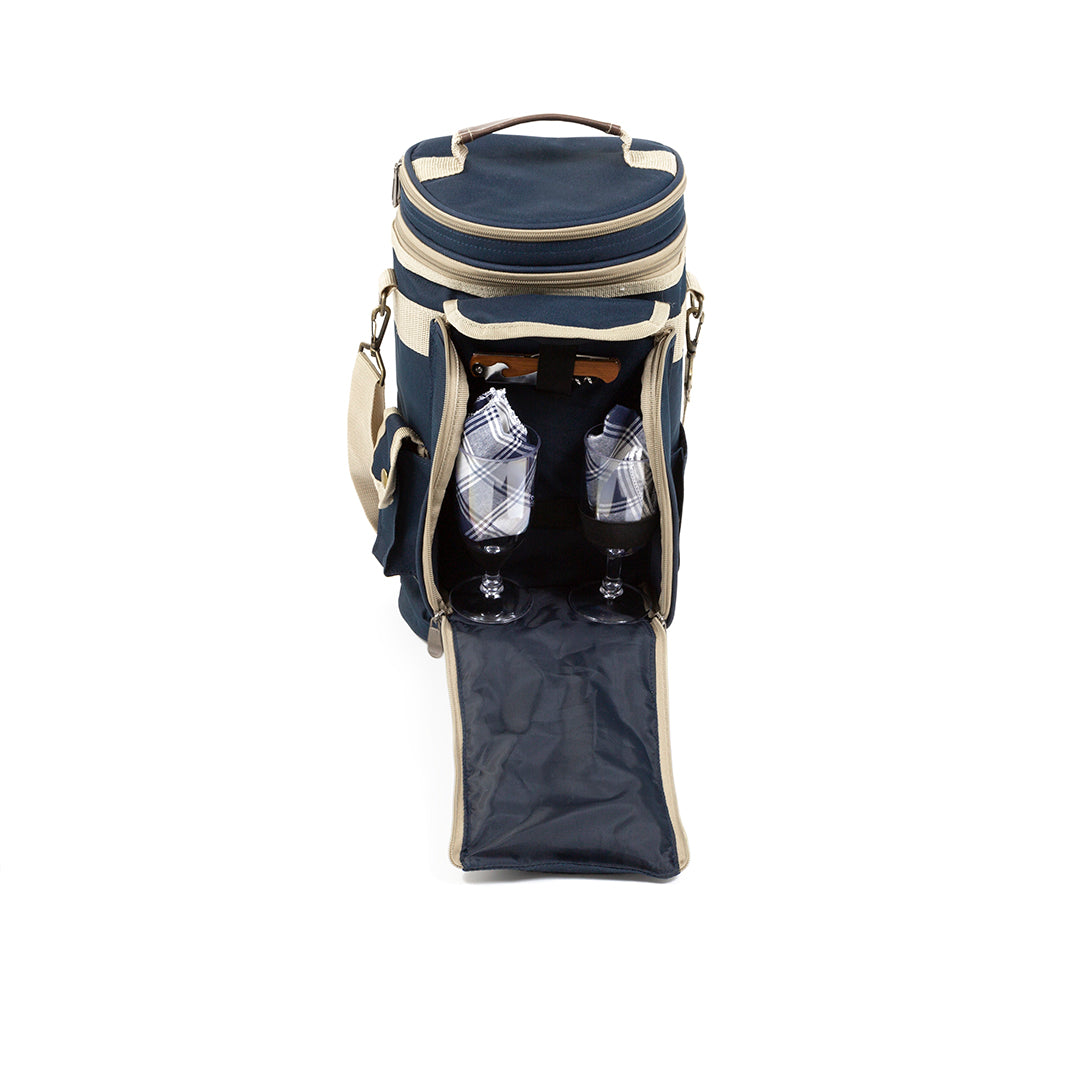Greenfield Collection Contour Admiral Blue Wine Cooler Bag for Two People - The Greenfield Collection
