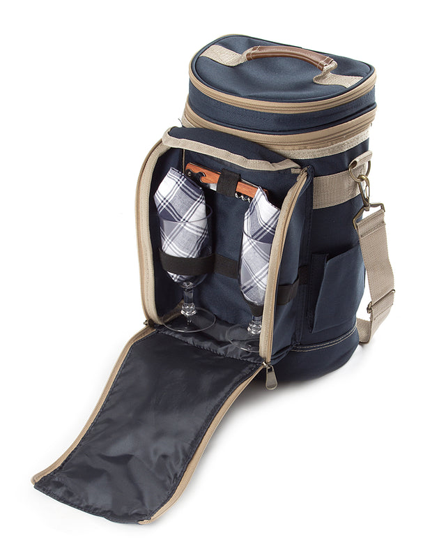 Greenfield Collection Contour Admiral Blue Wine Cooler Bag for Two People - Greenfield Collection