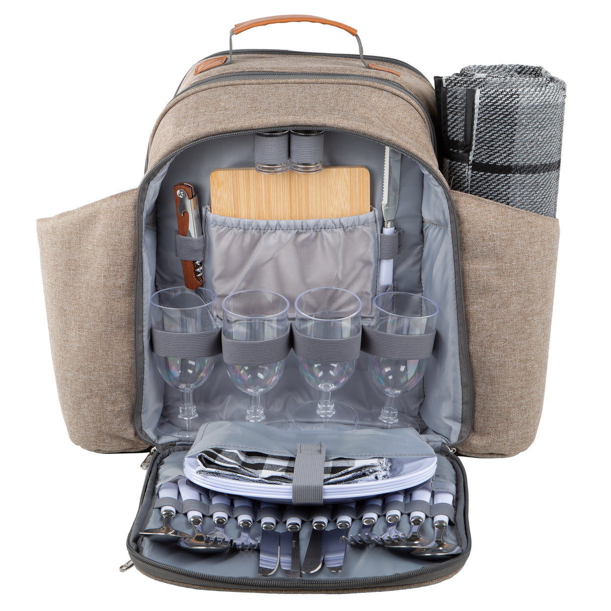 Contemporary Picnic Backpack 4 Person - The Greenfield Collection