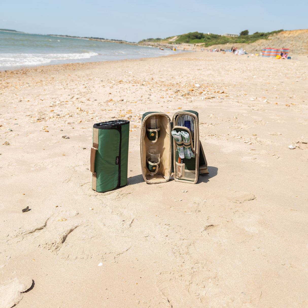 Greenfield Collection Deluxe Wine Cooler Bag for Two People with Matching Picnic Blanket - The Greenfield Collection
