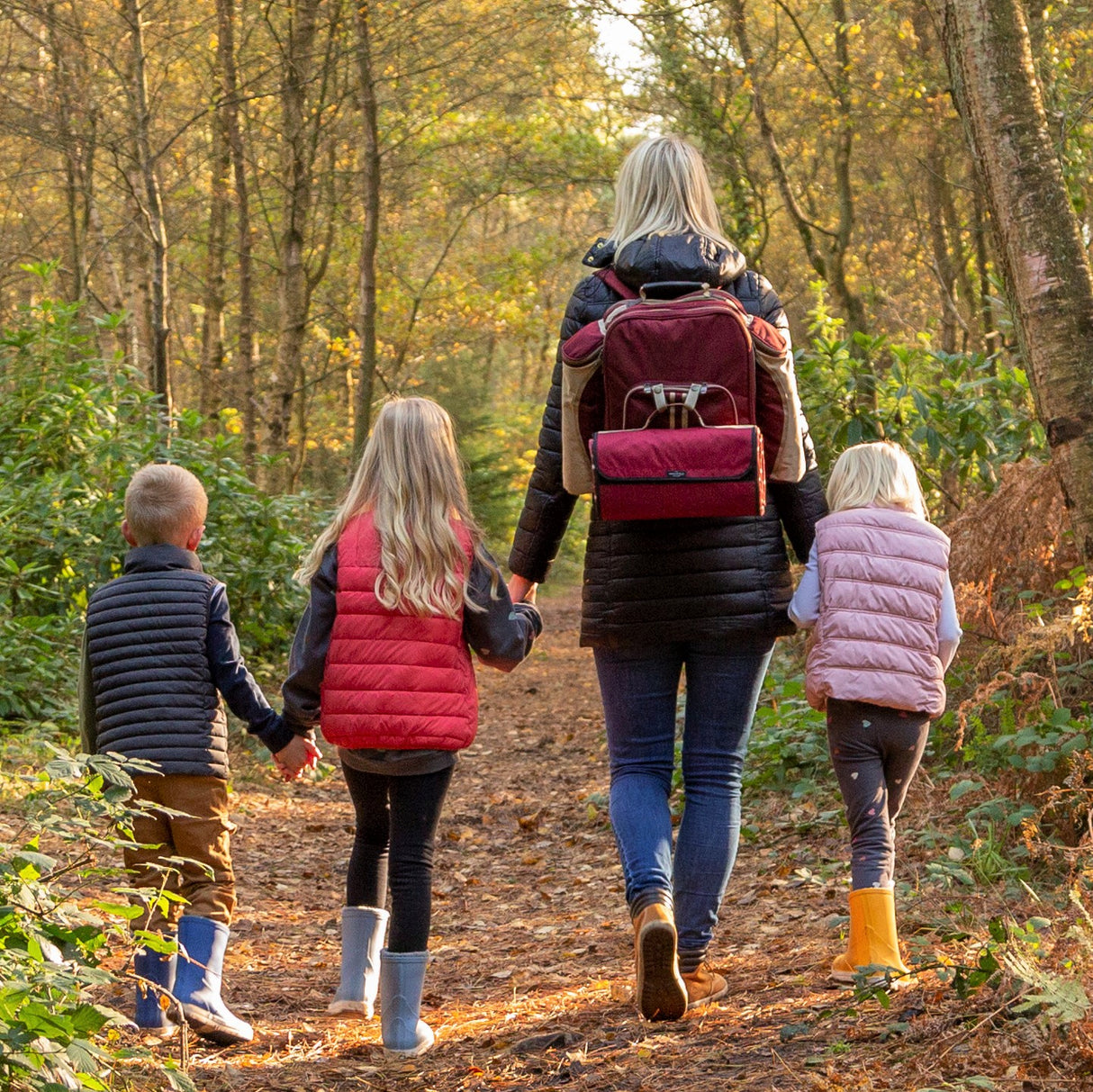 Deluxe Picnic Backpack Hamper for Four People with Matching Picnic Blanket - The Greenfield Collection