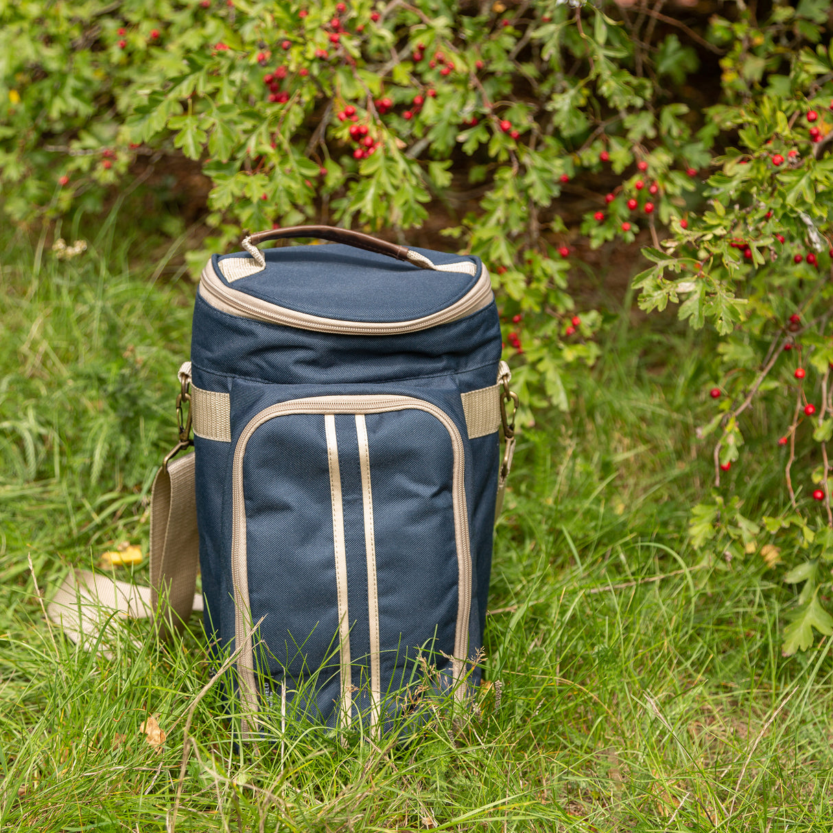 Greenfield Collection Super Deluxe Admiral Blue Wine Cooler Bag for Two People - The Greenfield Collection