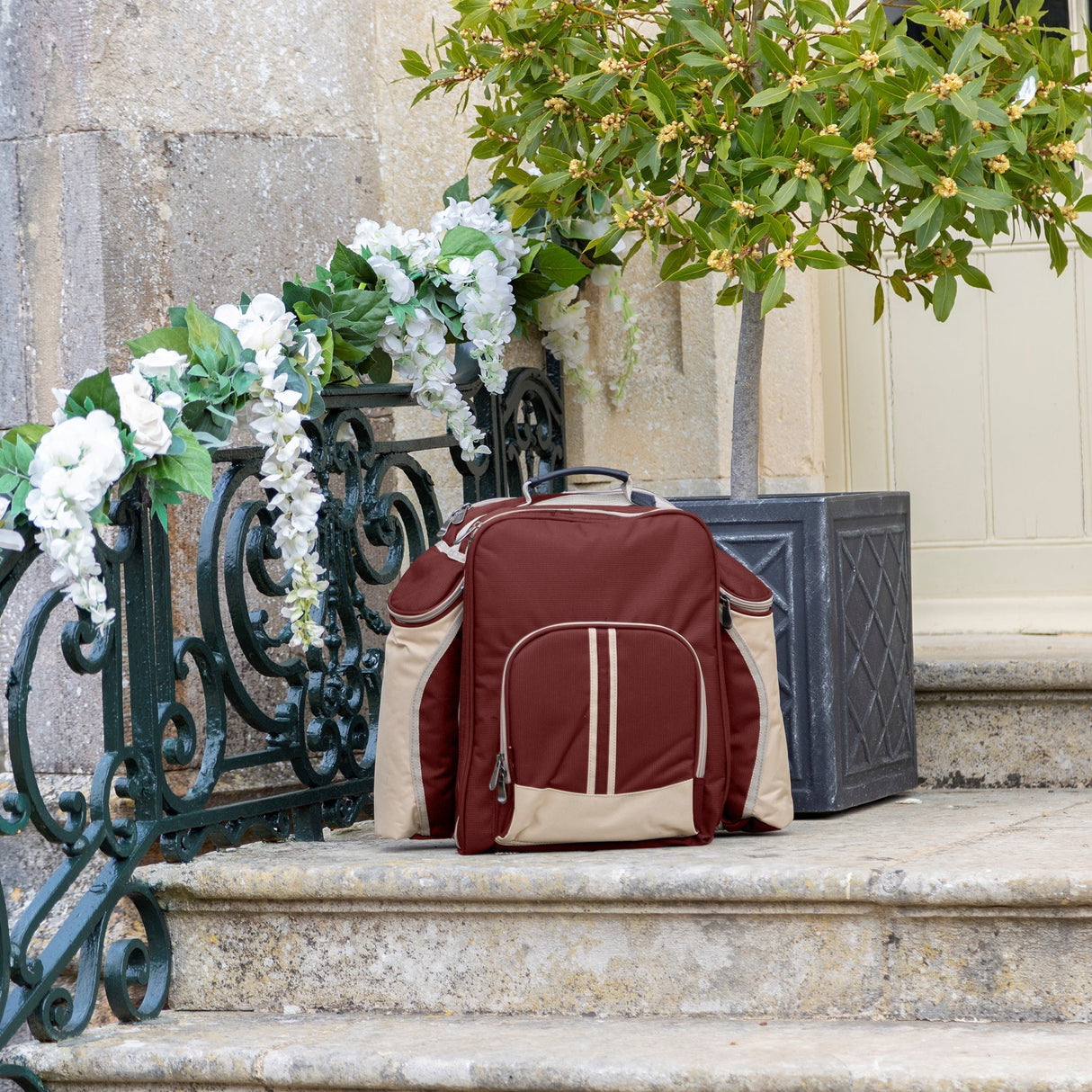 Red Picnic Backpack for two people