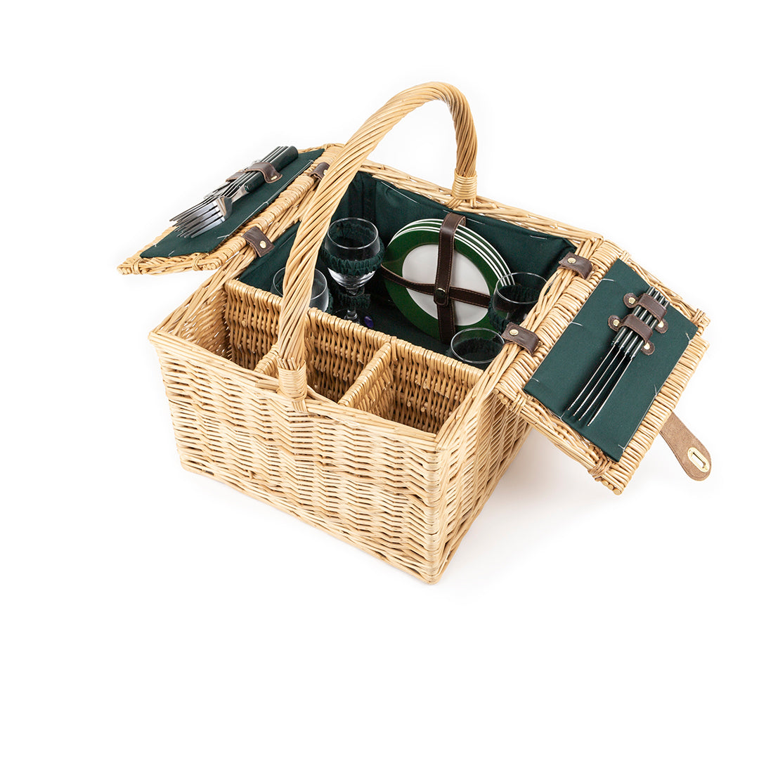 Greenfield Collection Windsor Willow Picnic Hamper for Four People - The Greenfield Collection