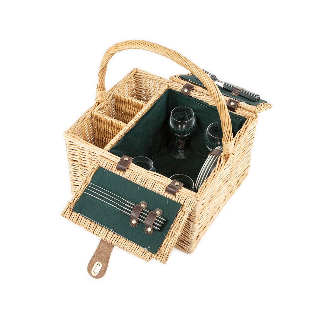 Greenfield Collection Windsor Willow Picnic Hamper for Four People - The Greenfield Collection