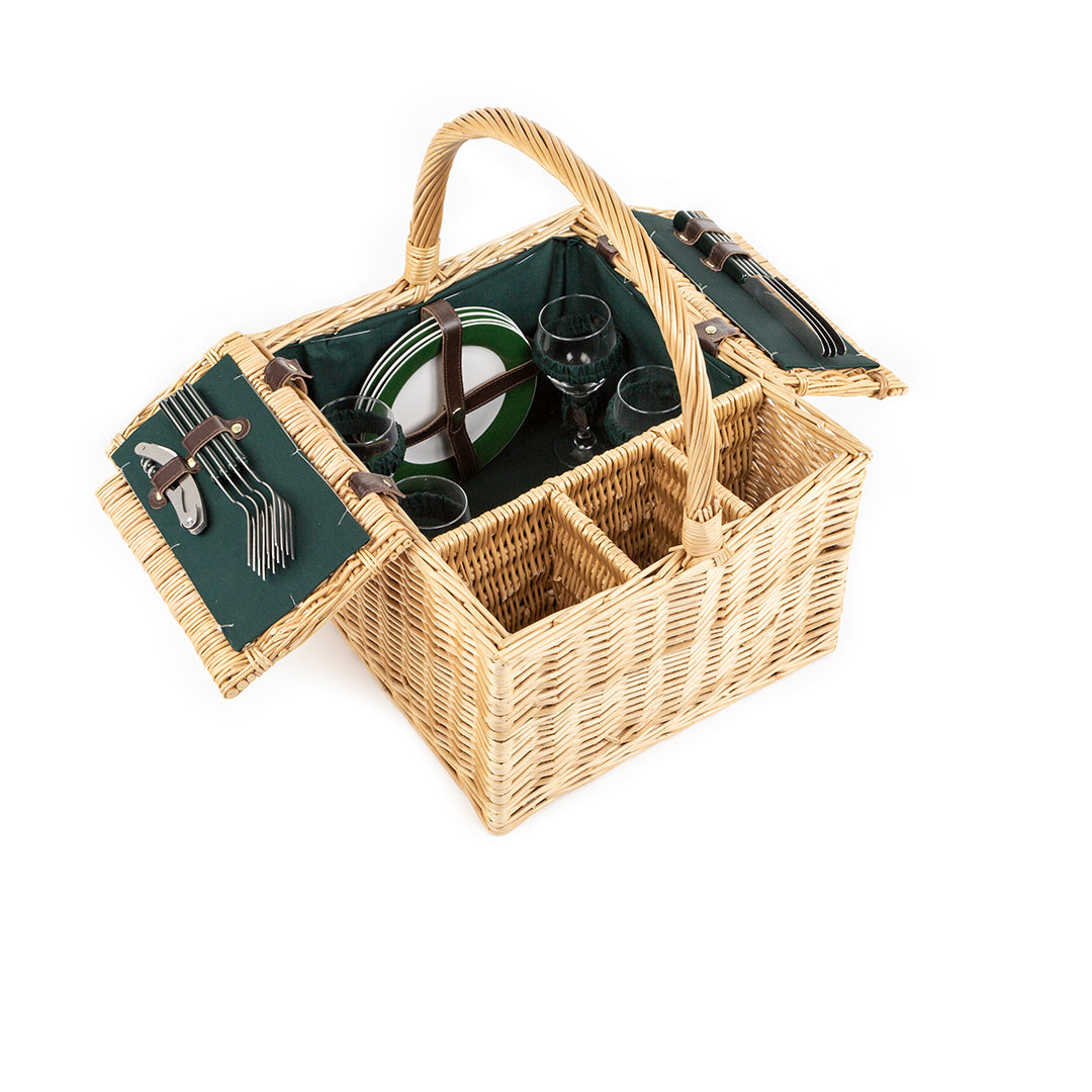 Greenfield Collection Windsor Willow Picnic Hamper for Four People - The Greenfield Collection