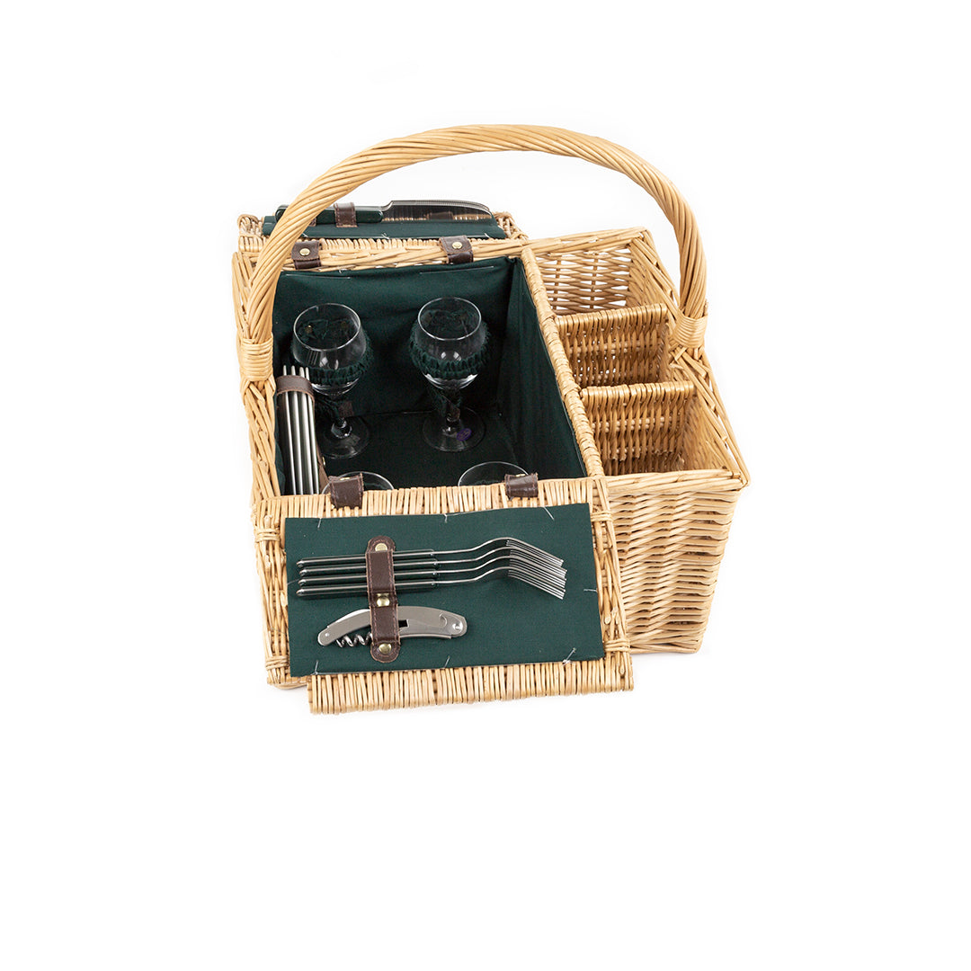 Greenfield Collection Windsor Willow Picnic Hamper for Four People - The Greenfield Collection