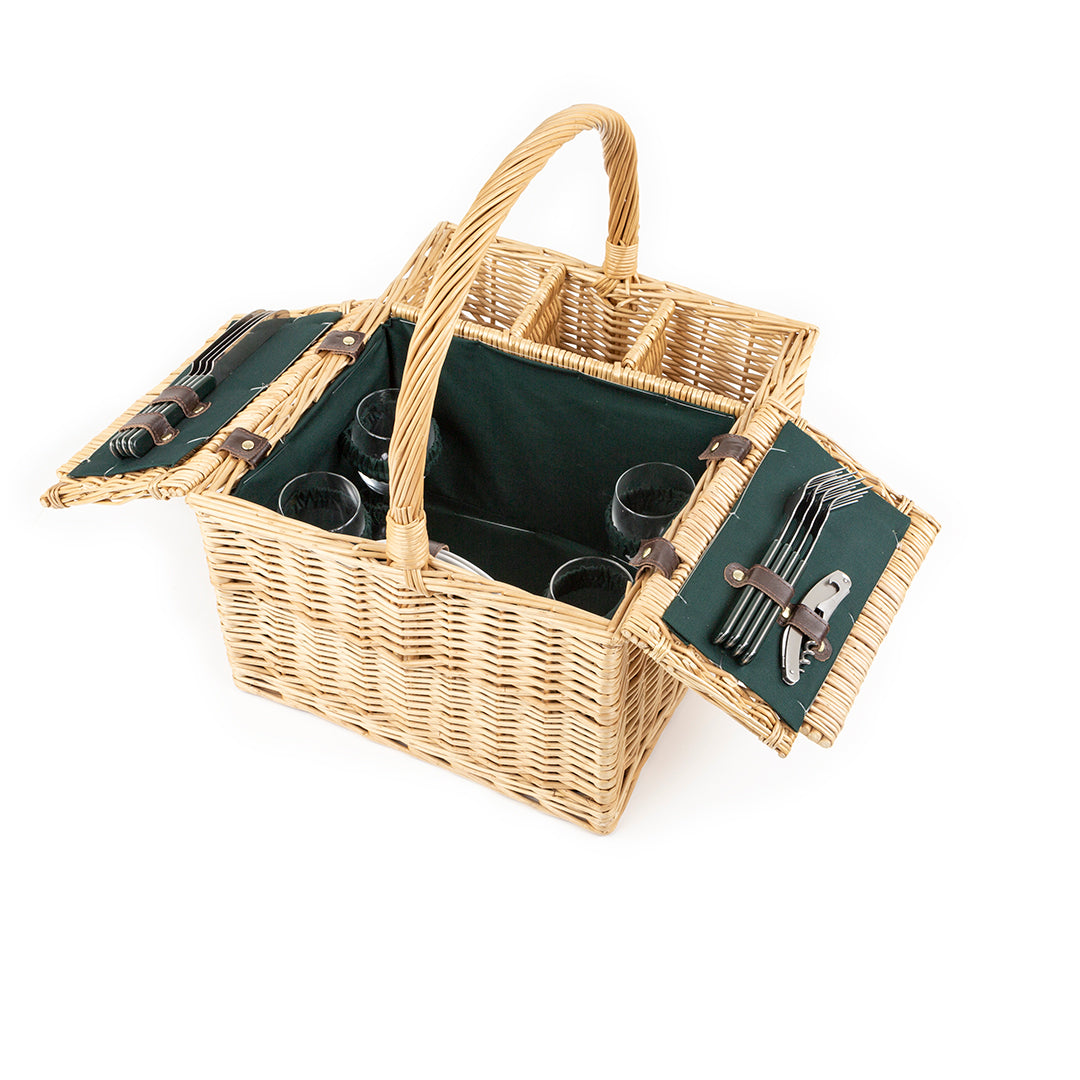 Greenfield Collection Windsor Willow Picnic Hamper for Four People - The Greenfield Collection