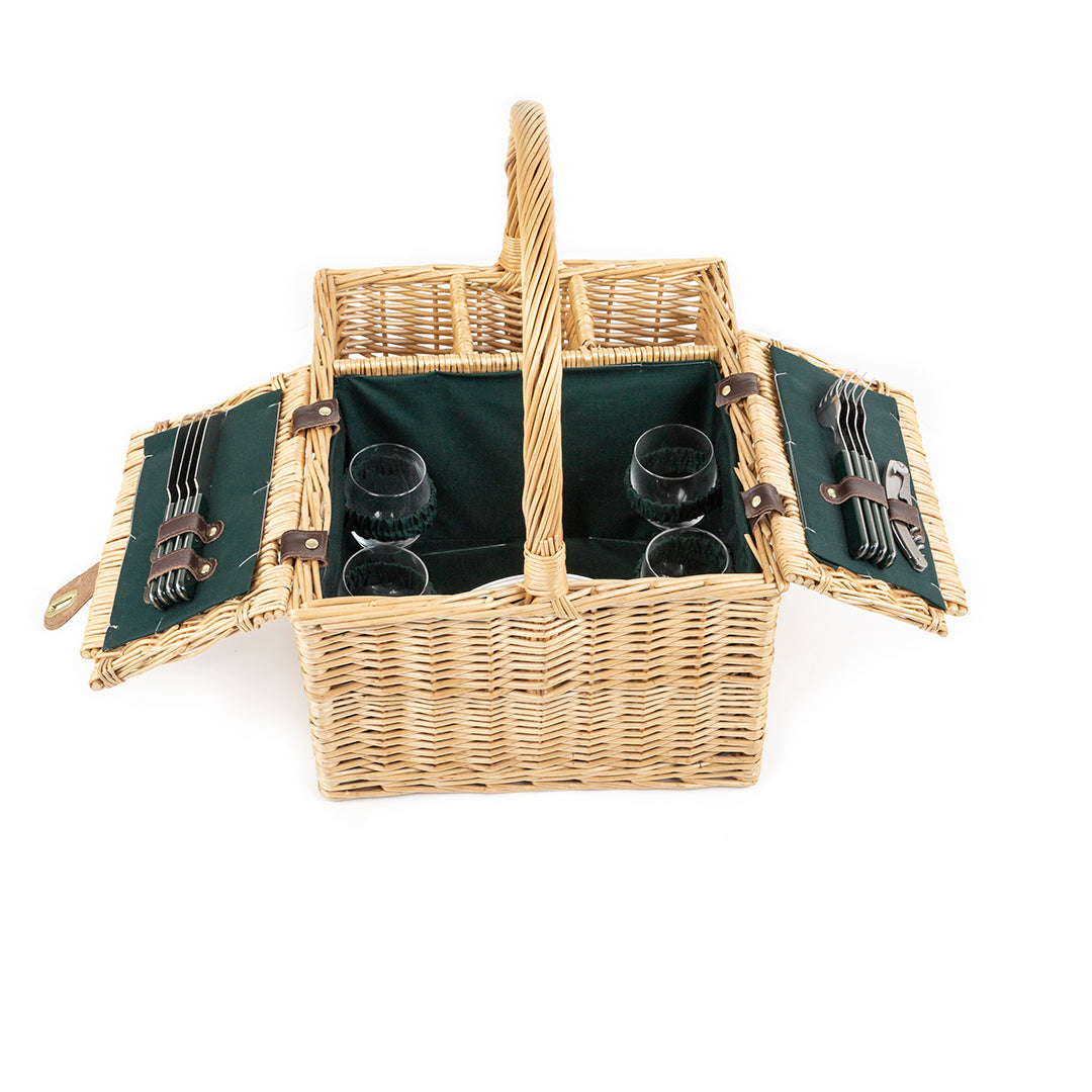 Greenfield Collection Windsor Willow Picnic Hamper for Four People - The Greenfield Collection