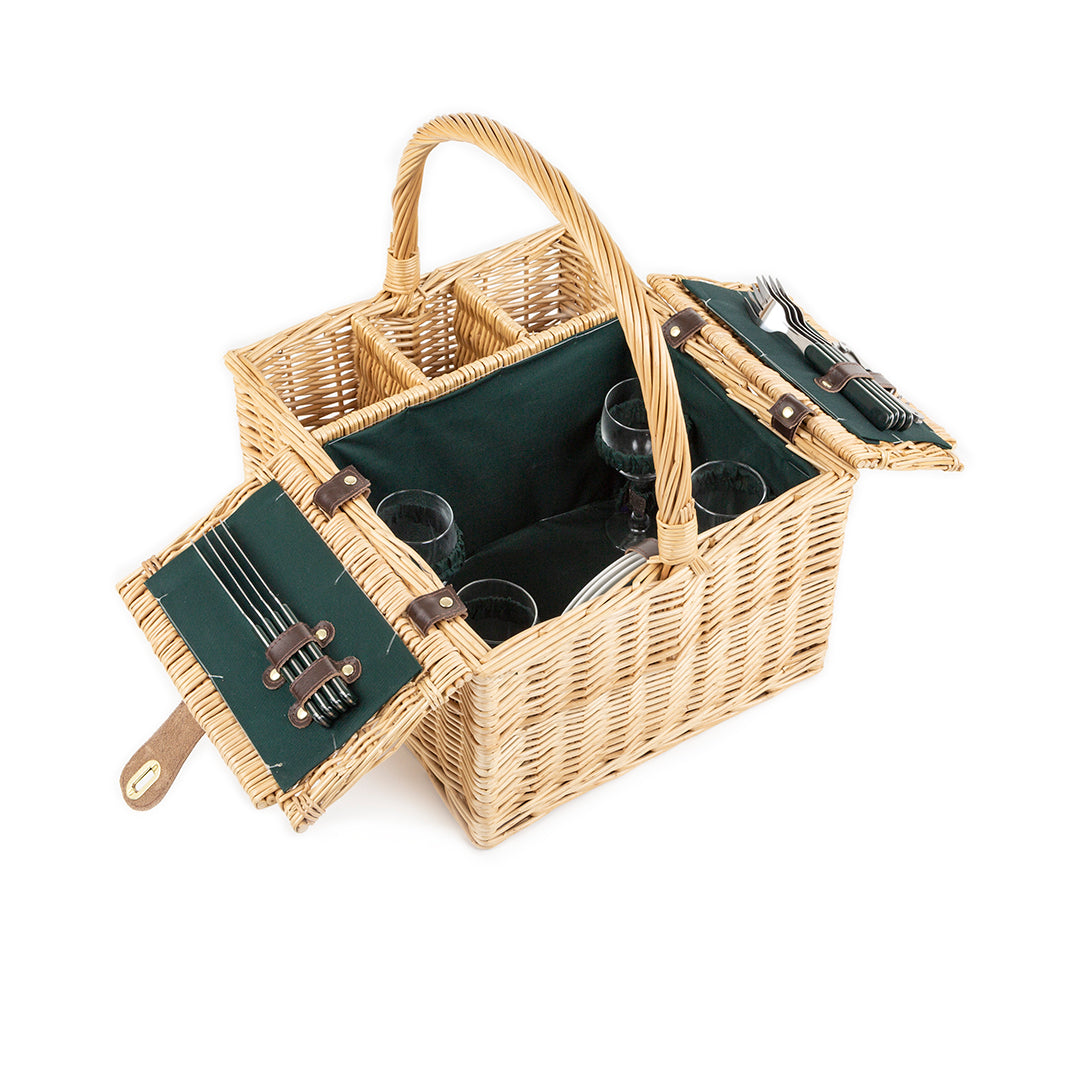 Greenfield Collection Windsor Willow Picnic Hamper for Four People - The Greenfield Collection