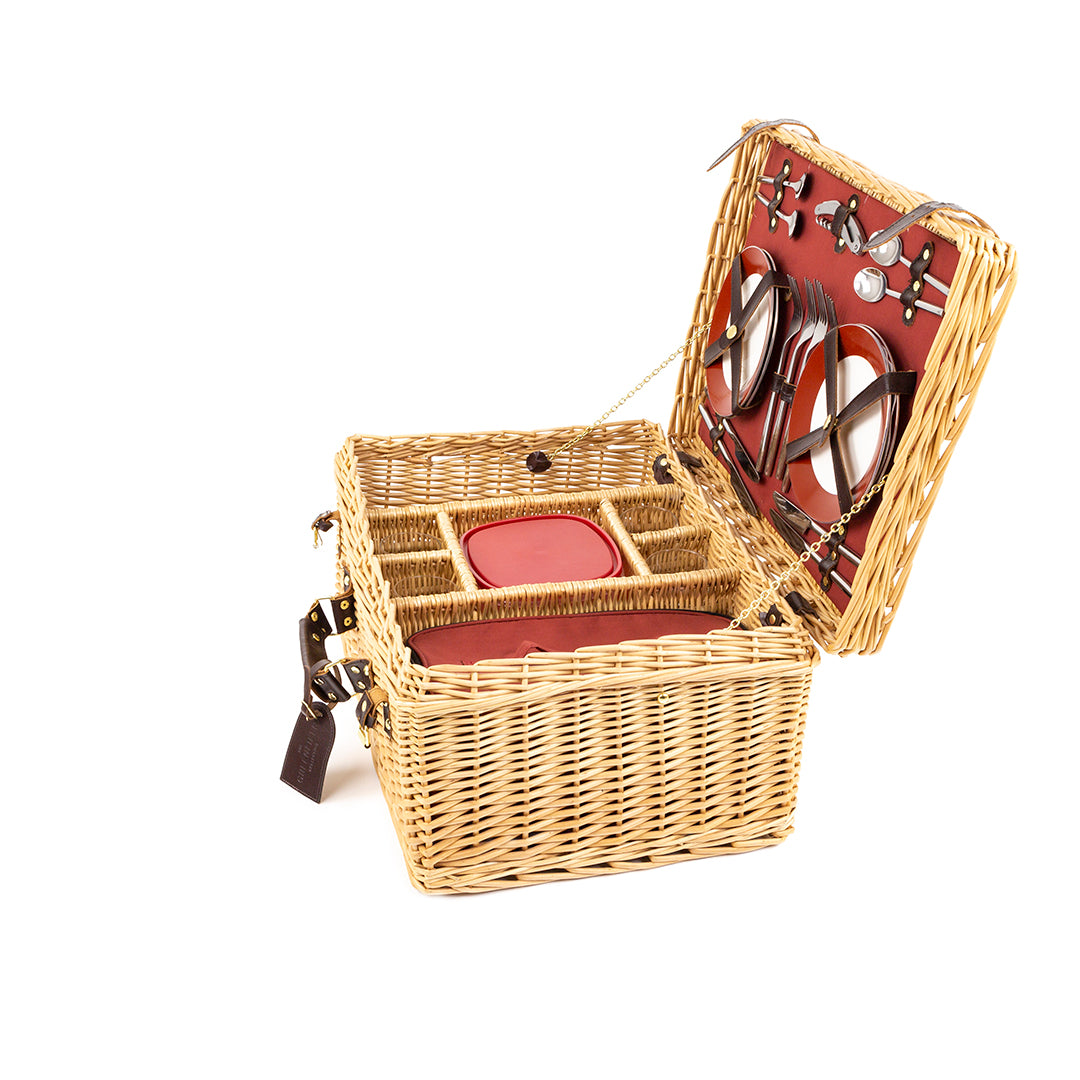 Greenfield Collection Blenheim Willow Picnic Hamper for Four People - The Greenfield Collection