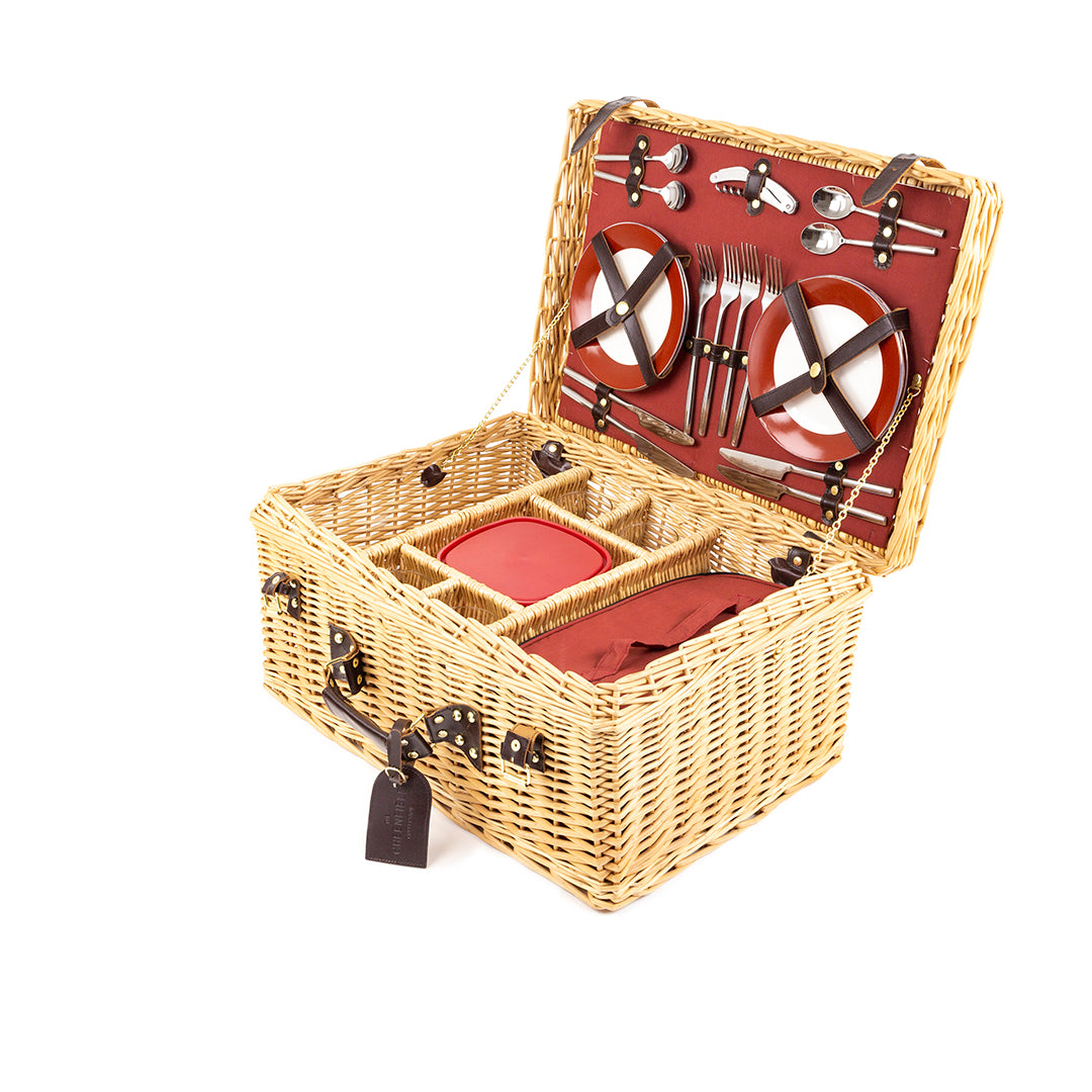 Greenfield Collection Blenheim Willow Picnic Hamper for Four People - The Greenfield Collection