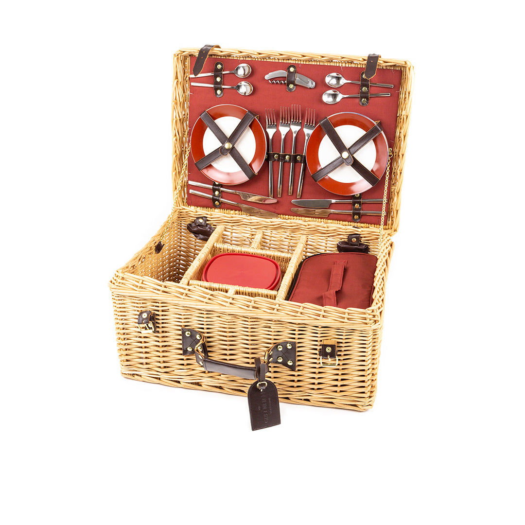 Greenfield Collection Blenheim Willow Picnic Hamper for Four People - The Greenfield Collection