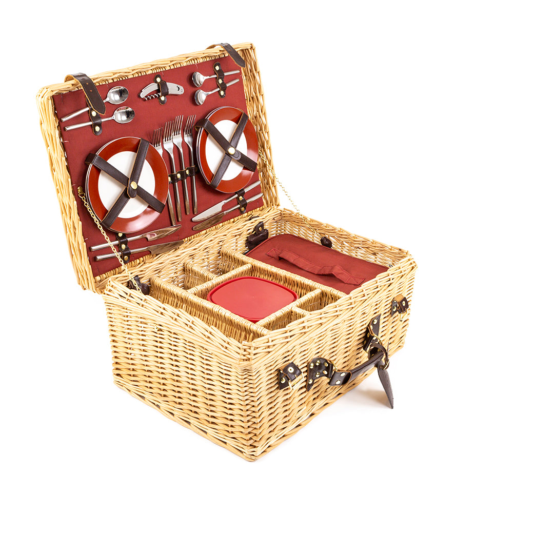 Greenfield Collection Blenheim Willow Picnic Hamper for Four People - The Greenfield Collection