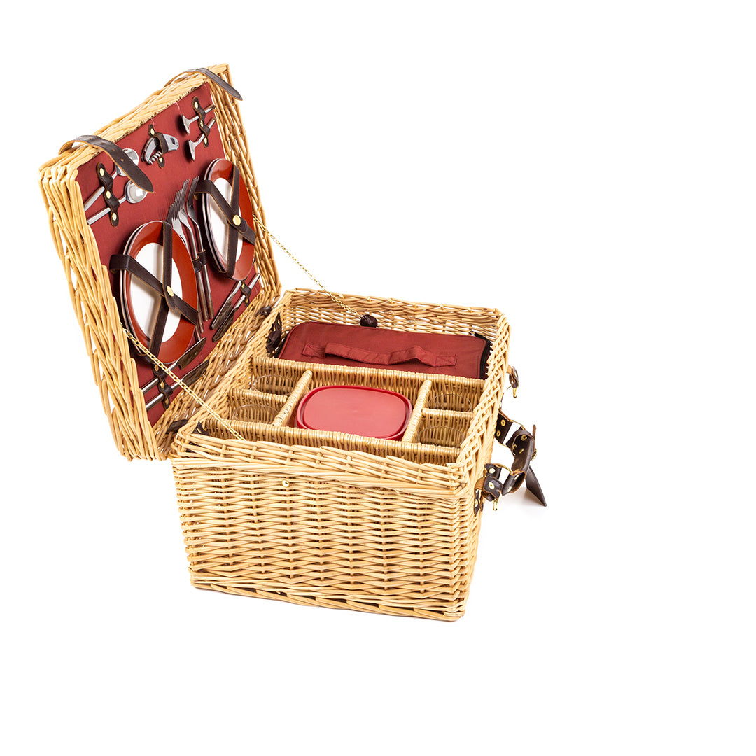 Greenfield Collection Blenheim Willow Picnic Hamper for Four People - The Greenfield Collection