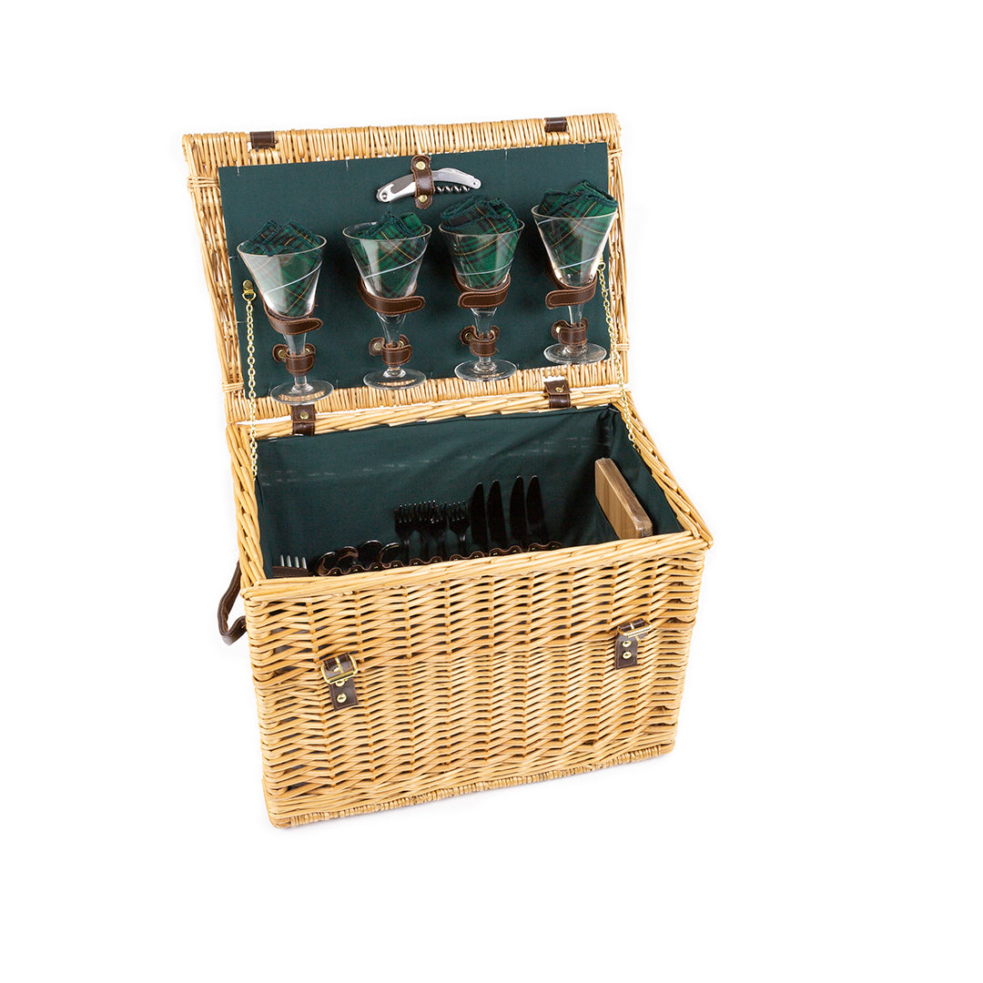 Greenfield Collection Amersham Willow Picnic Hamper for Four People - The Greenfield Collection