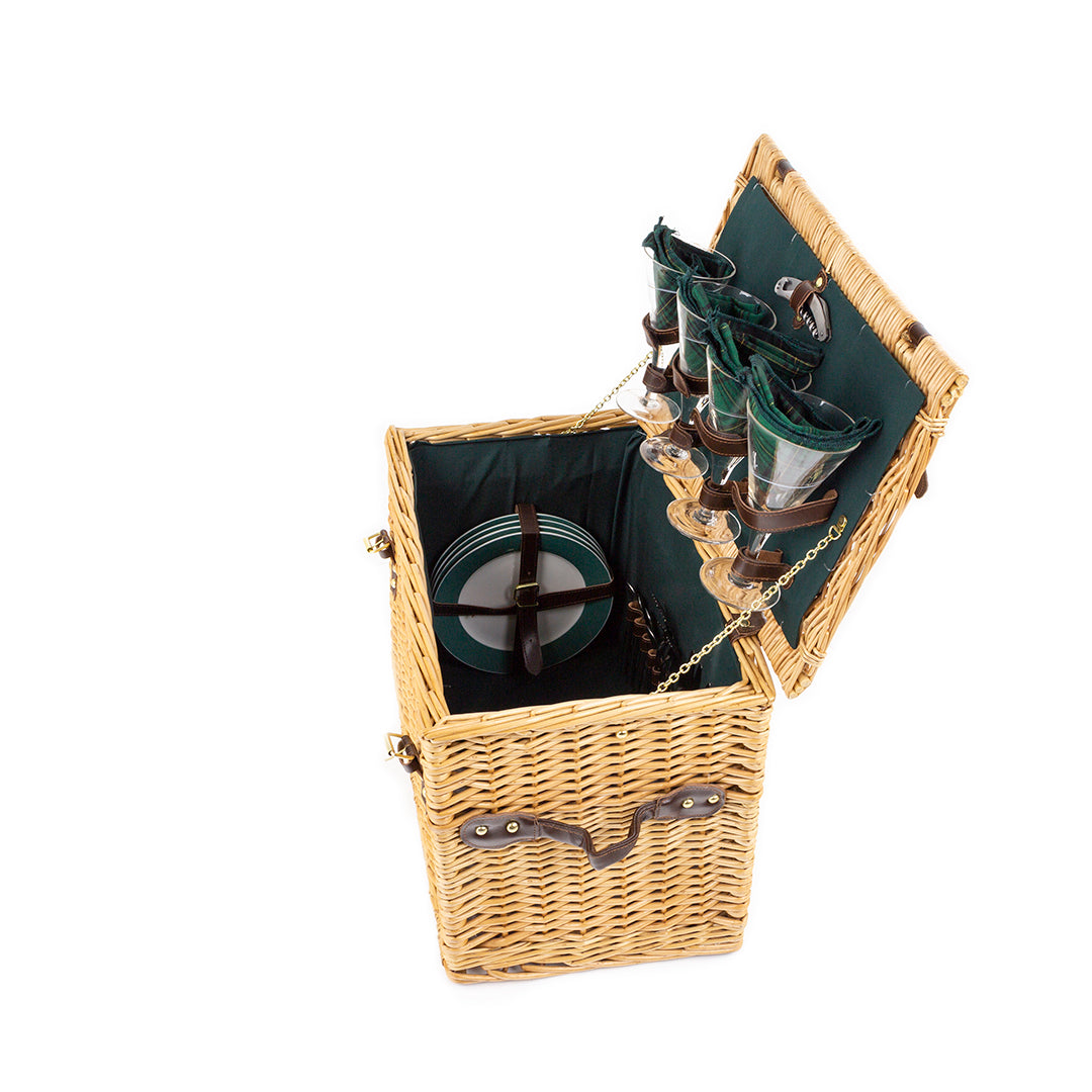 Greenfield Collection Amersham Willow Picnic Hamper for Four People - The Greenfield Collection