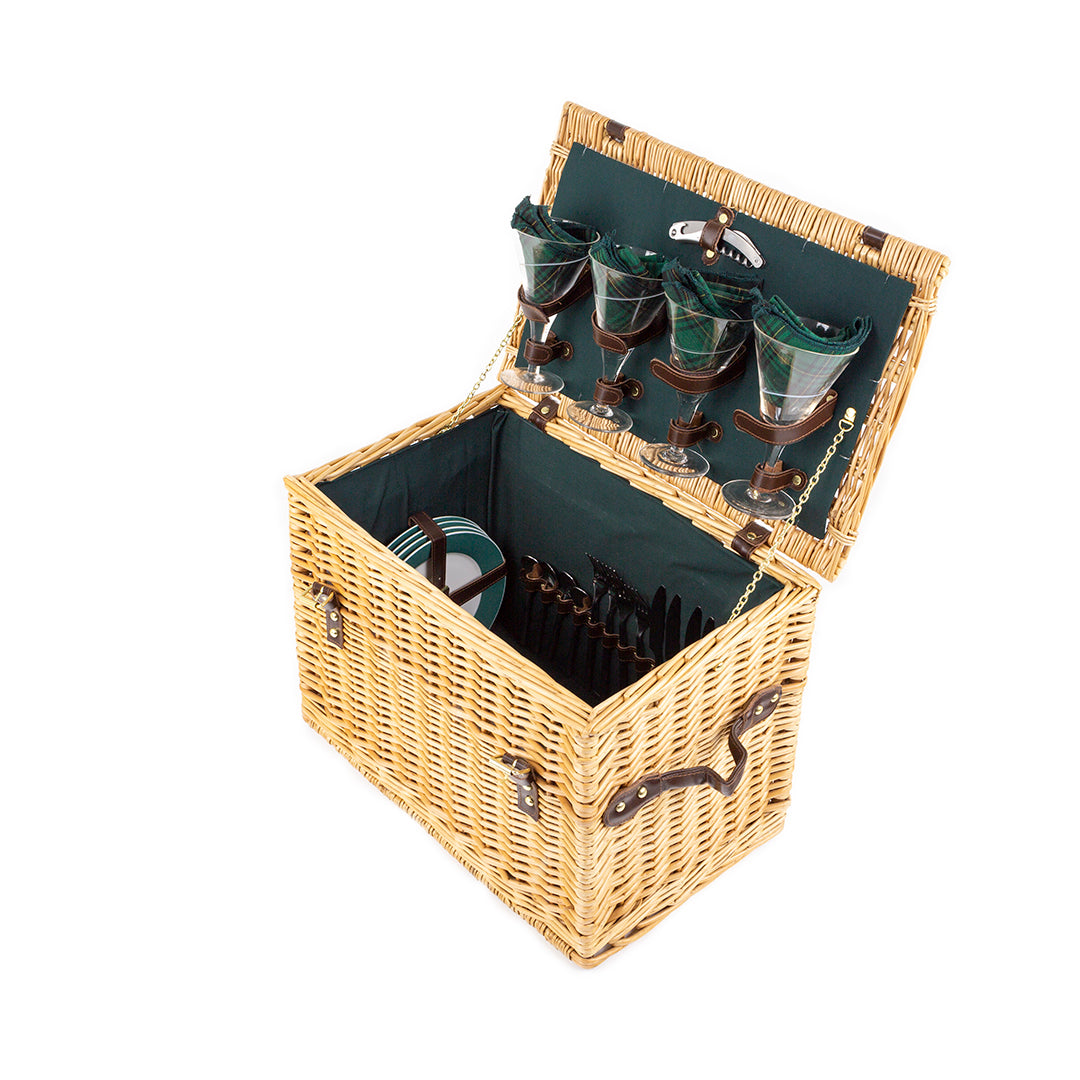 Greenfield Collection Amersham Willow Picnic Hamper for Four People - The Greenfield Collection