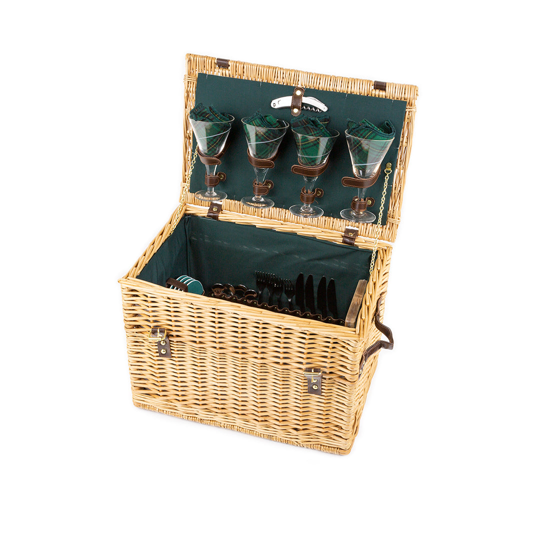 Greenfield Collection Amersham Willow Picnic Hamper for Four People - The Greenfield Collection