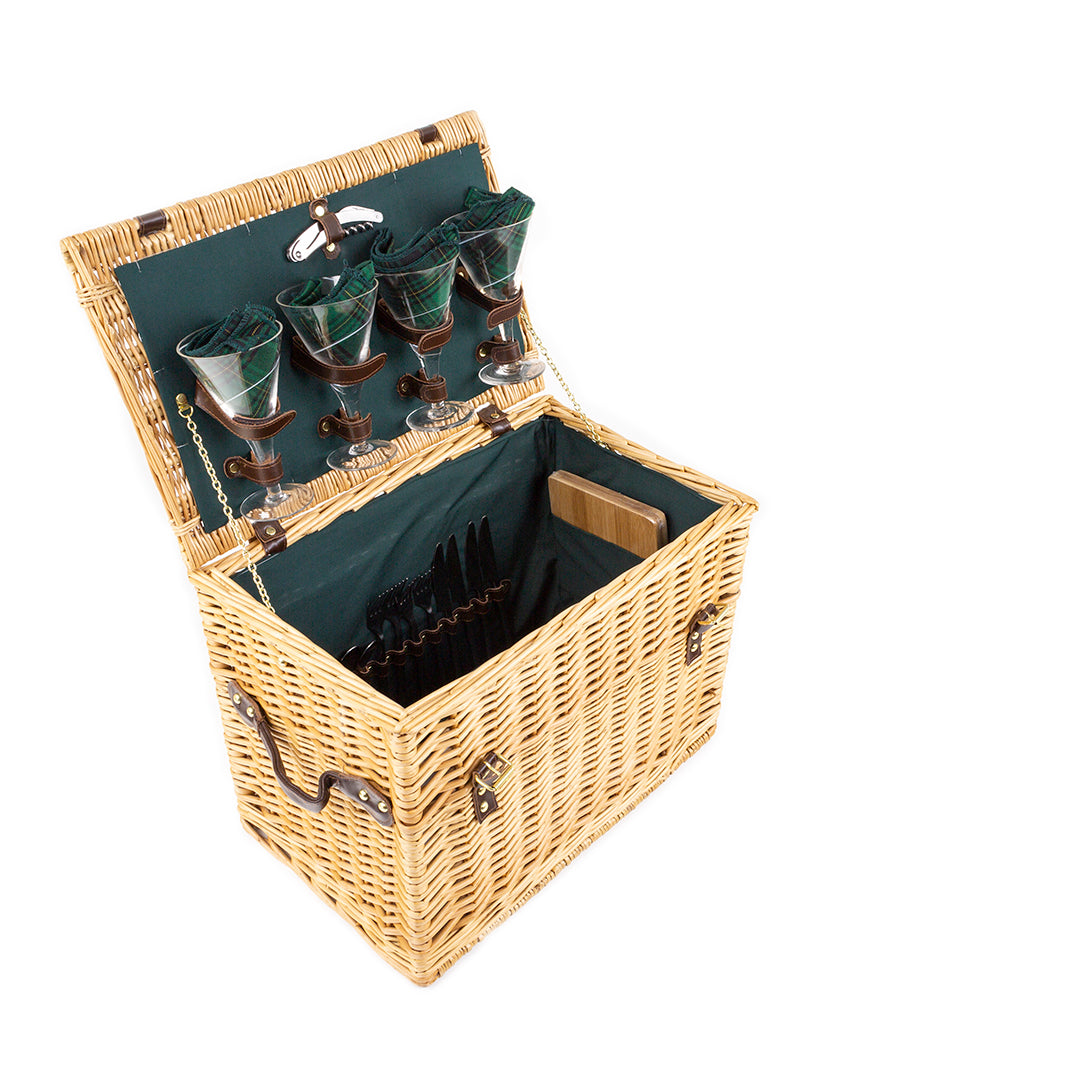 Greenfield Collection Amersham Willow Picnic Hamper for Four People - The Greenfield Collection