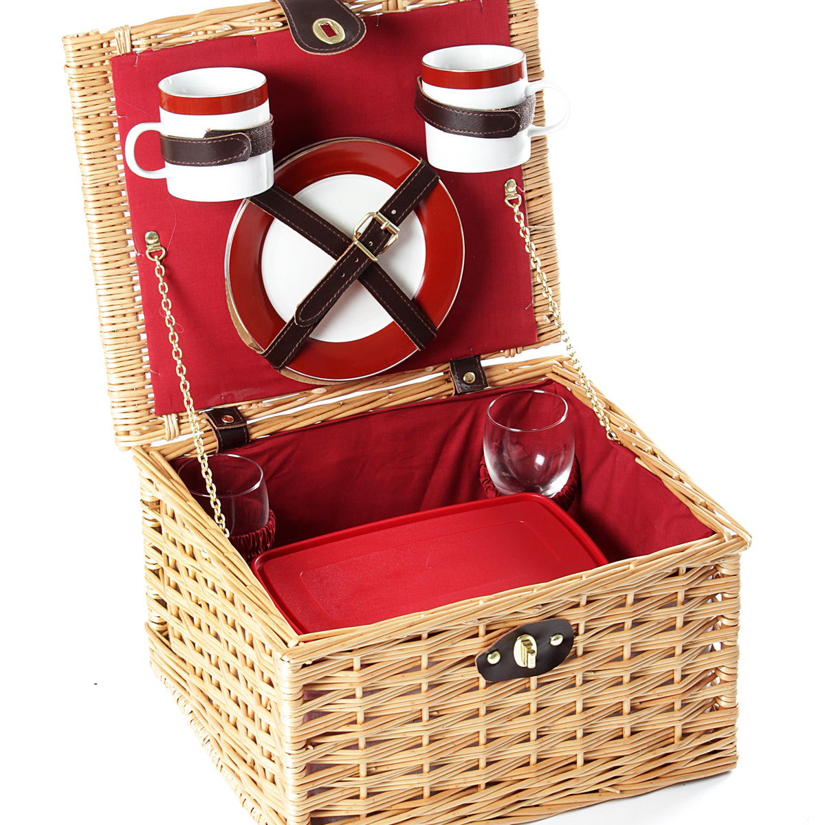 Dorchester Willow Picnic Hamper for Two People Greenfield Collection