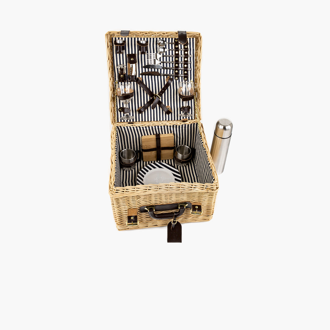 Greenfield Collection Clarendon Willow Picnic Hamper for Two People - The Greenfield Collection