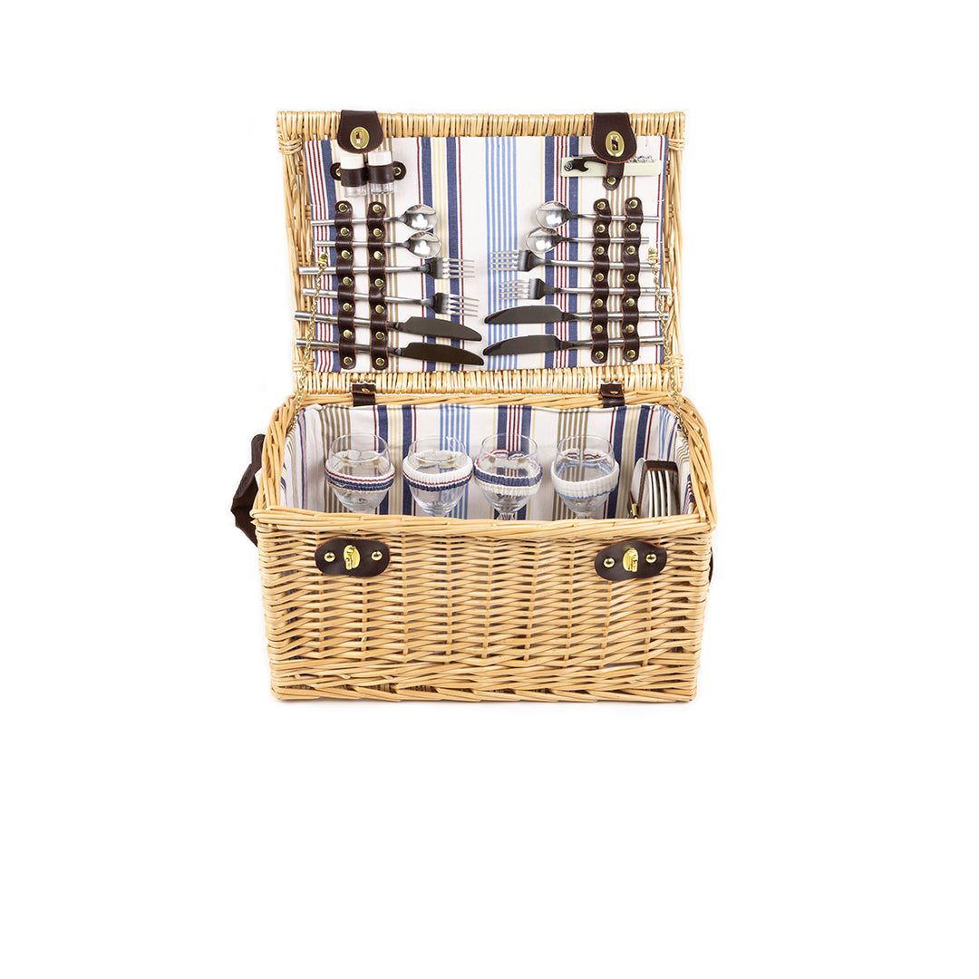 Greenfield Collection Oxford Willow Picnic Hamper for Four People - The Greenfield Collection