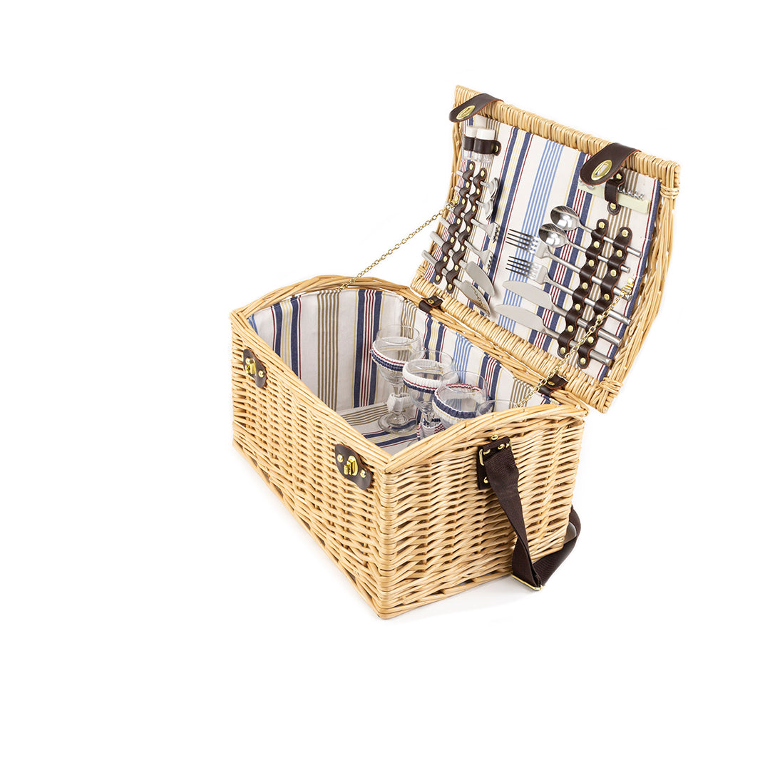 Greenfield Collection Oxford Willow Picnic Hamper for Four People - The Greenfield Collection