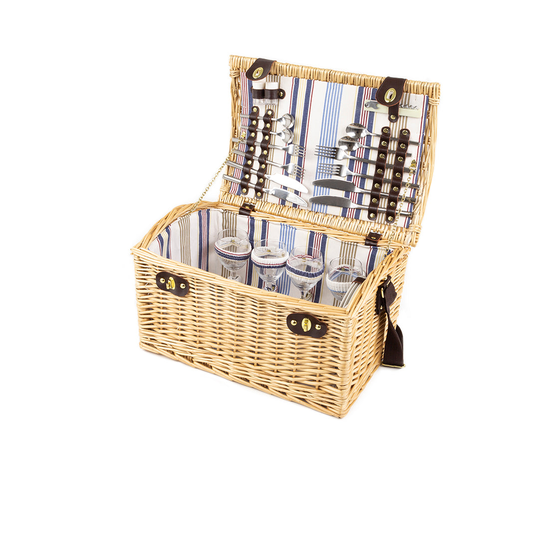 Greenfield Collection Oxford Willow Picnic Hamper for Four People - The Greenfield Collection
