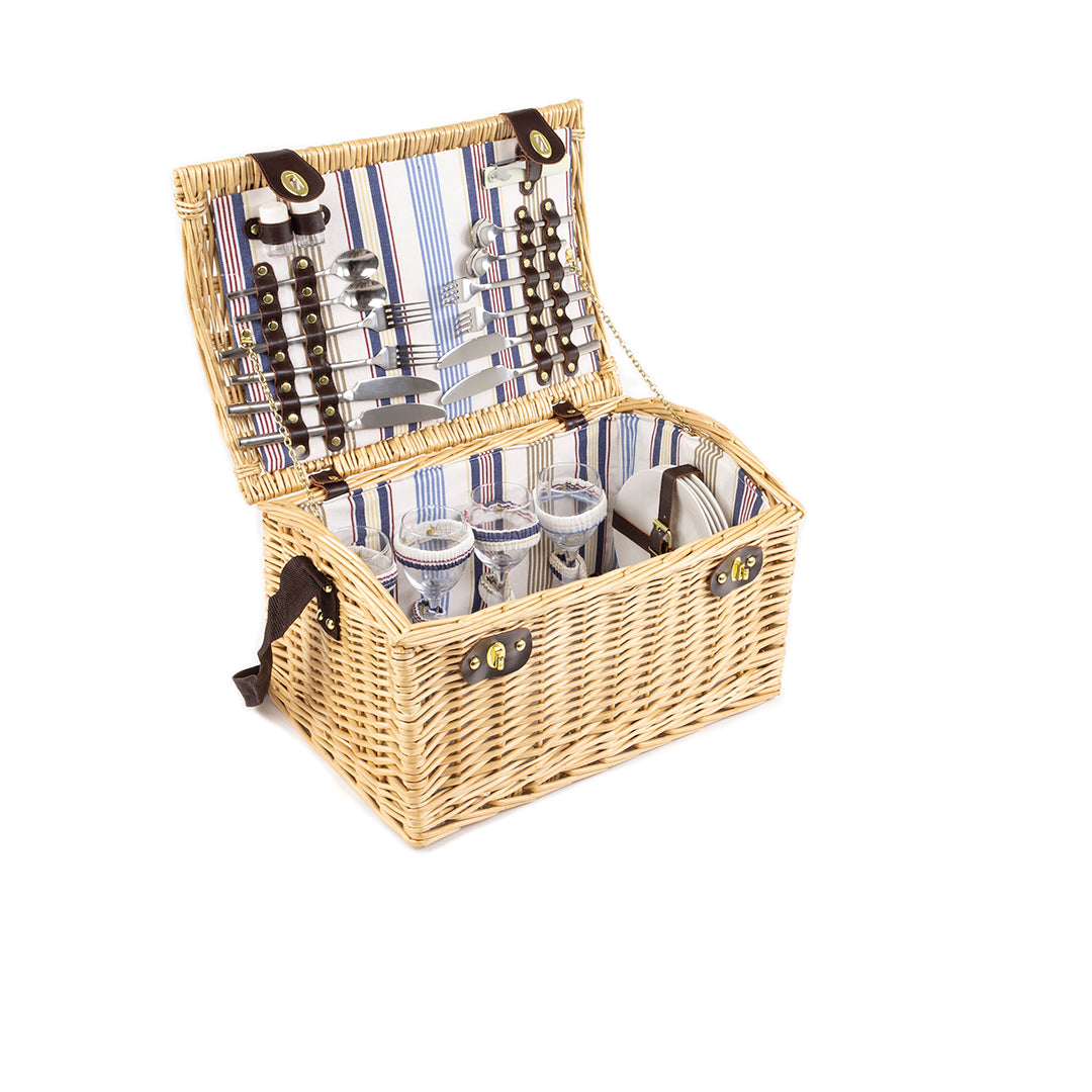 Greenfield Collection Oxford Willow Picnic Hamper for Four People - The Greenfield Collection