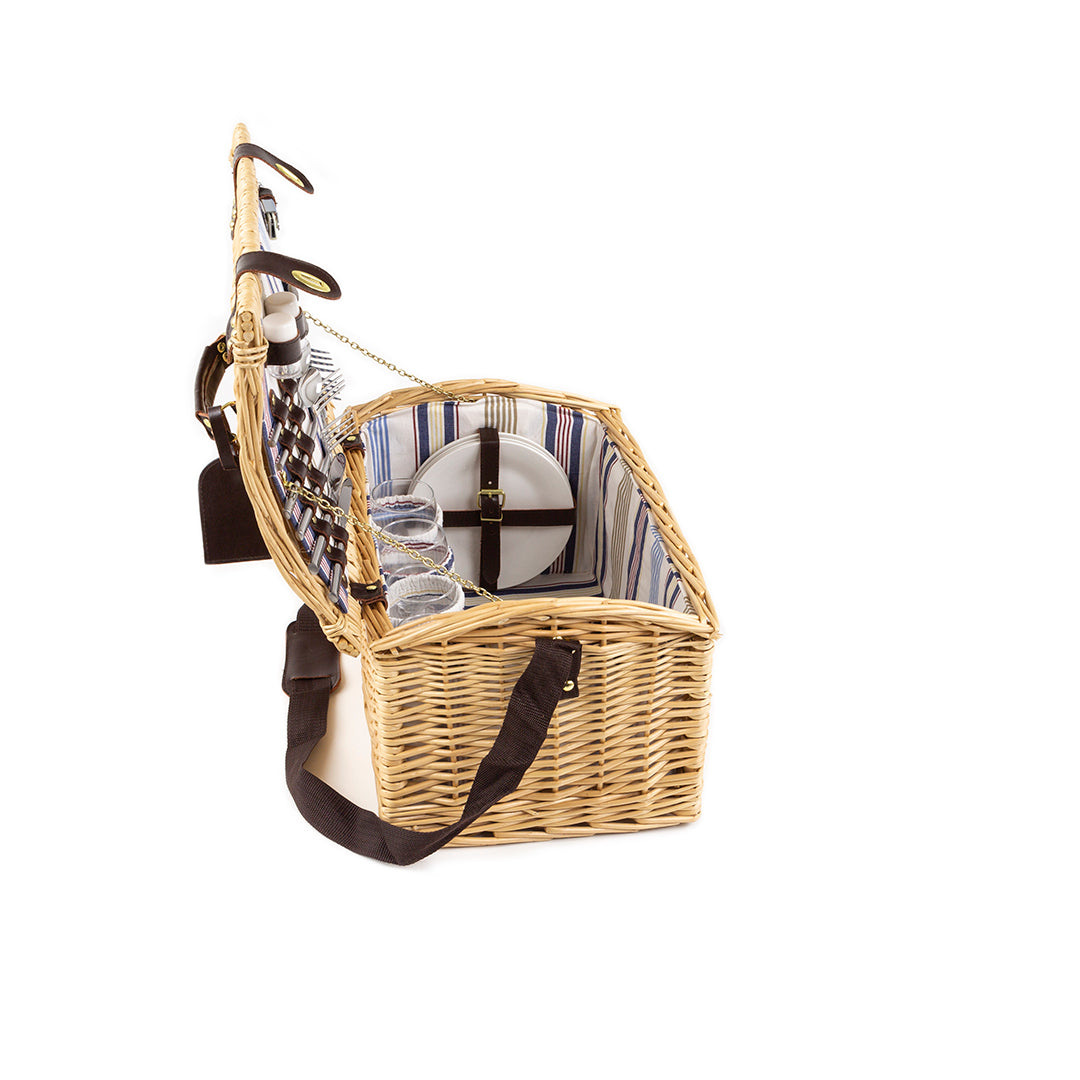 Greenfield Collection Oxford Willow Picnic Hamper for Four People - The Greenfield Collection