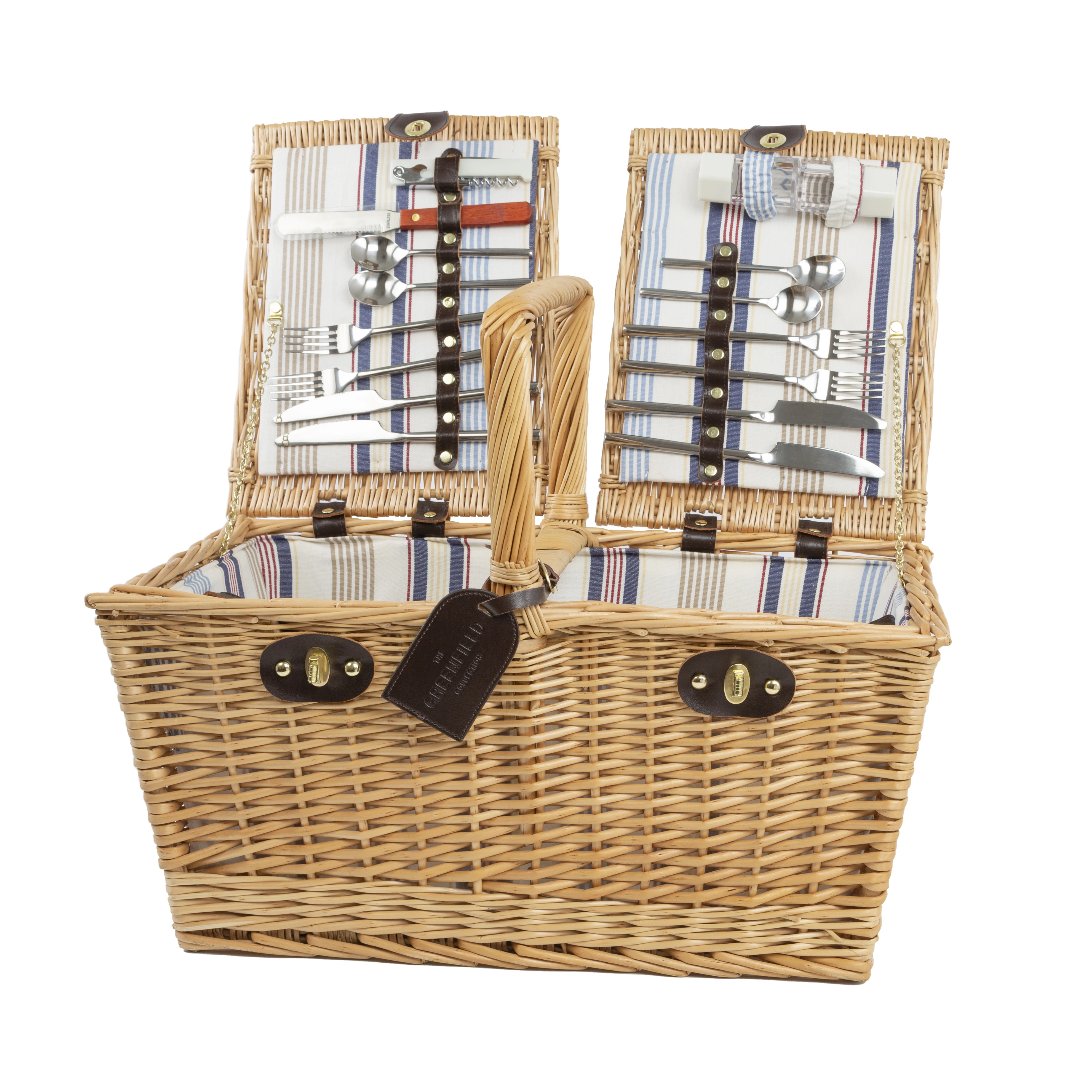 Greenfield Collection Park Lane Willow Picnic Hamper for Four People - The Greenfield Collection