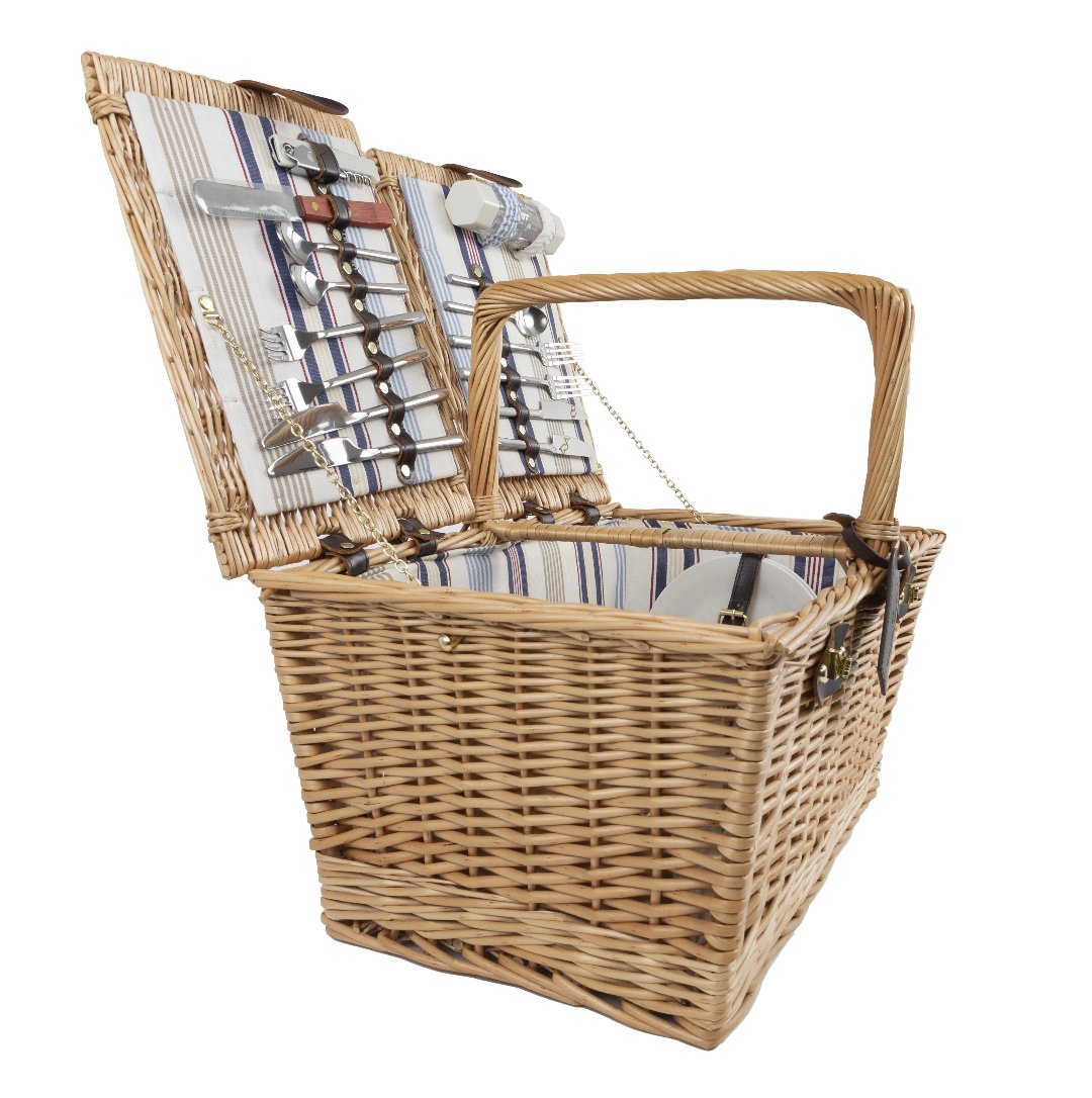 Greenfield Collection Park Lane Willow Picnic Hamper for Four People - The Greenfield Collection