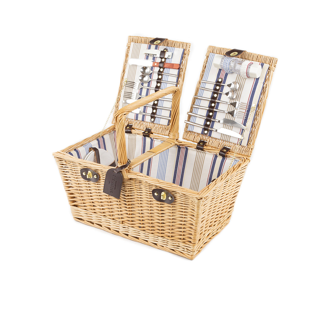 Greenfield Collection Park Lane Willow Picnic Hamper for Four People - The Greenfield Collection