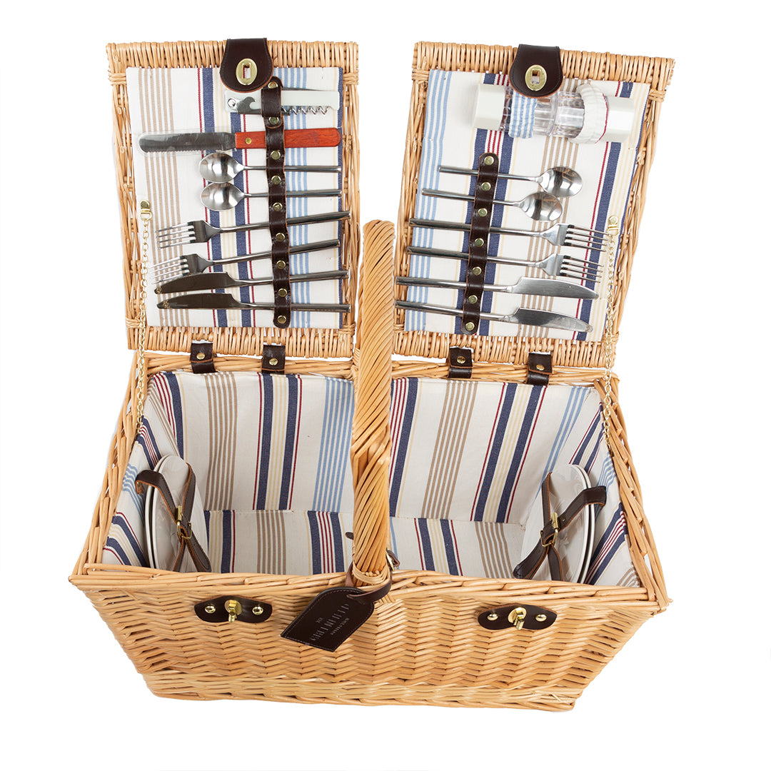 Greenfield Collection Park Lane Willow Picnic Hamper for Four People - The Greenfield Collection