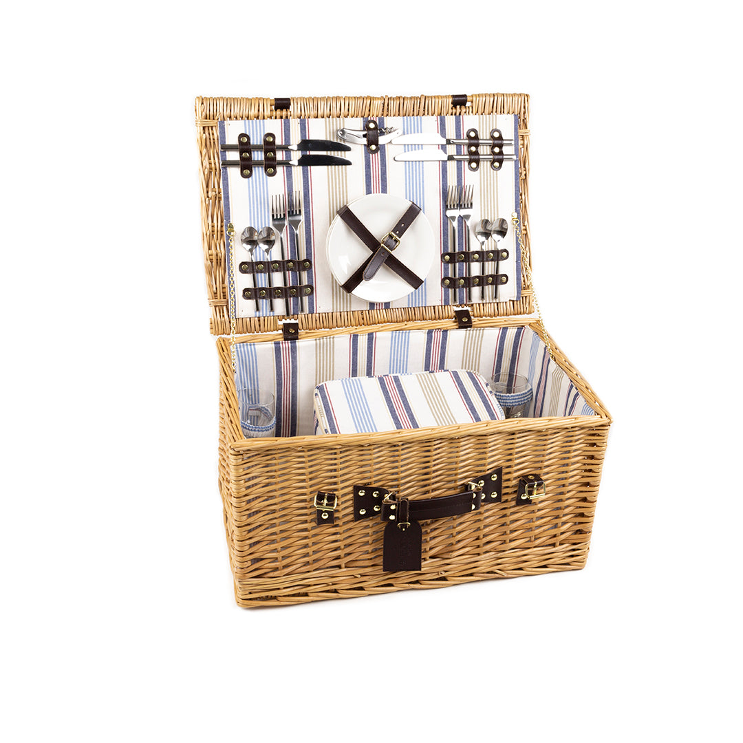 Greenfield Collection Ludlow Willow Picnic Hamper for Four People - The Greenfield Collection