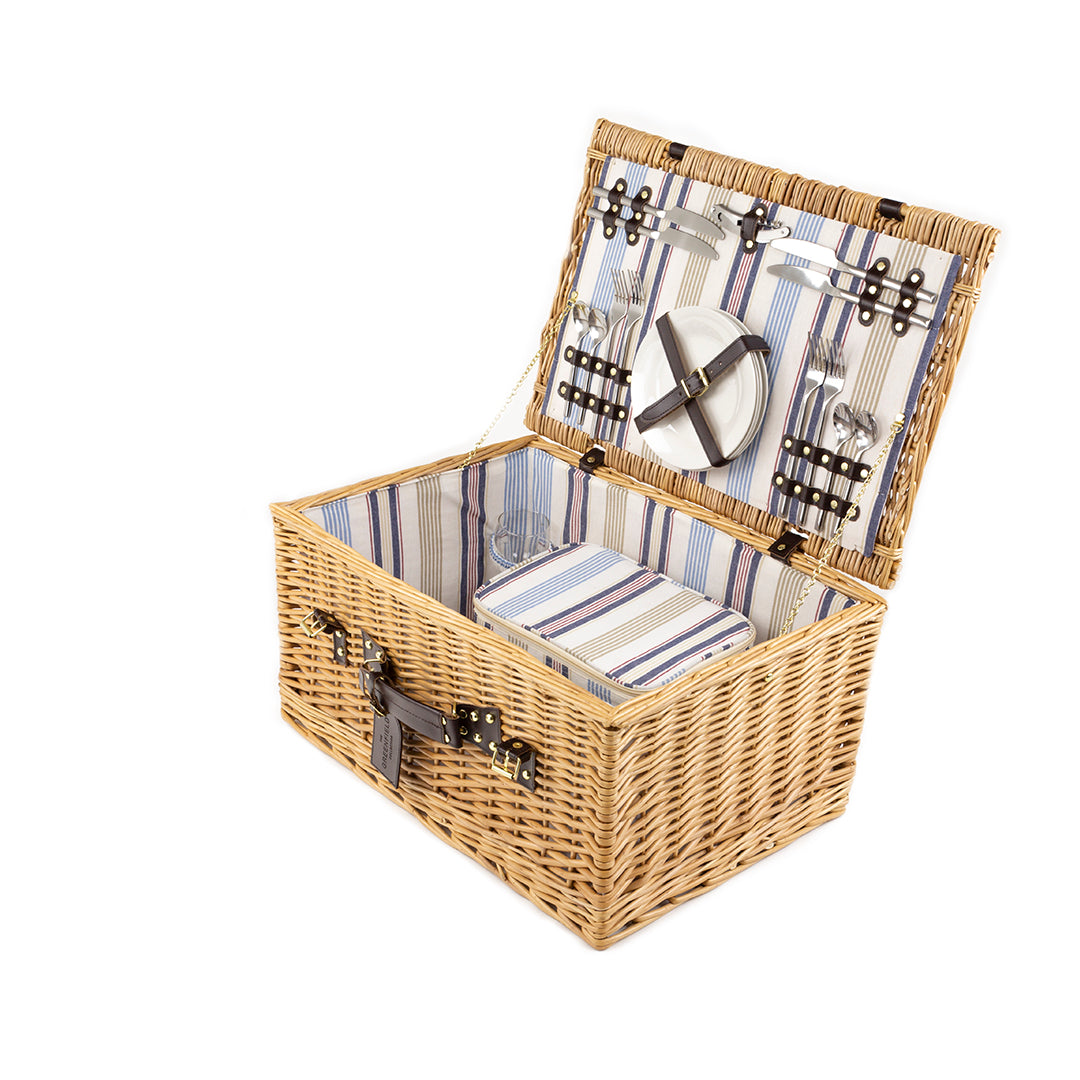 Greenfield Collection Ludlow Willow Picnic Hamper for Four People - The Greenfield Collection