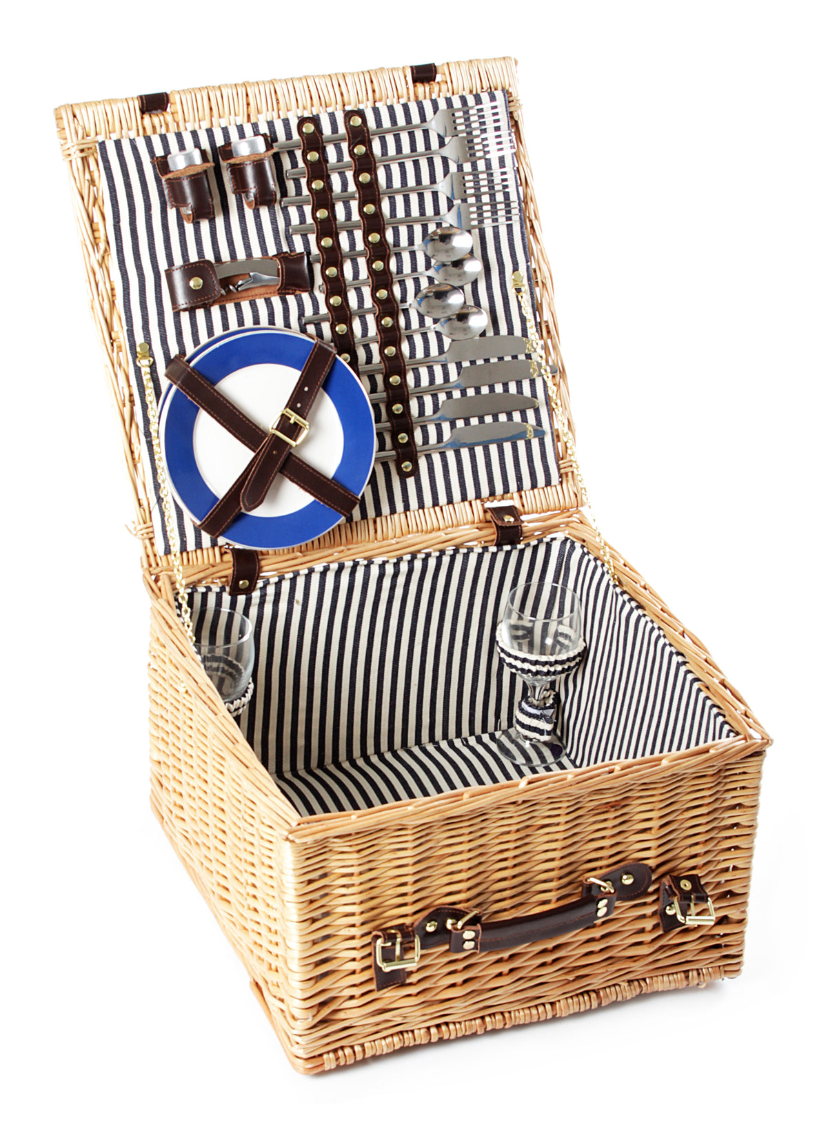 Greenfield Collection Winchester Willow Picnic Hamper for Four People - The Greenfield Collection