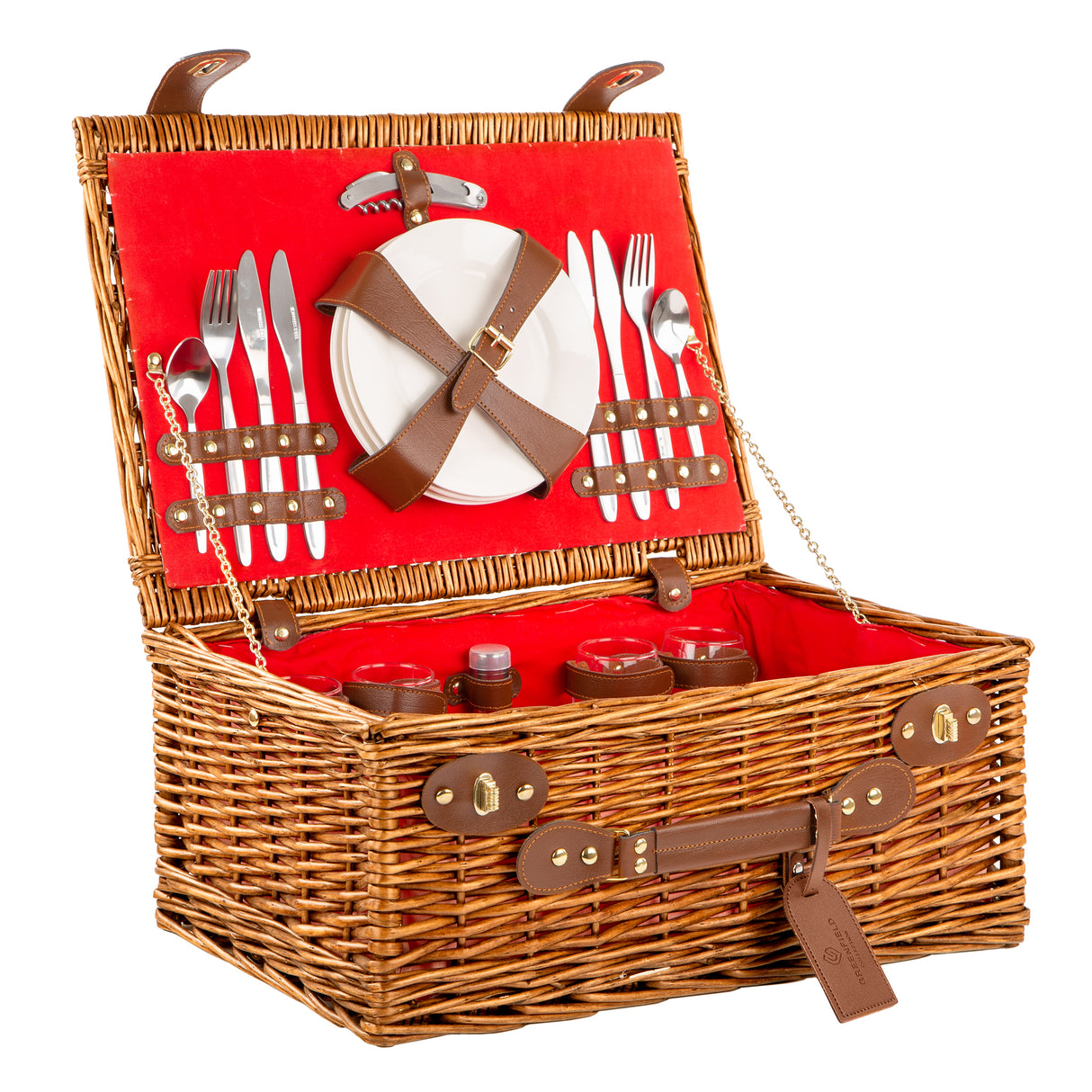 Salisbury Willow Picnic Basket Hamper - The Greenfield Collection